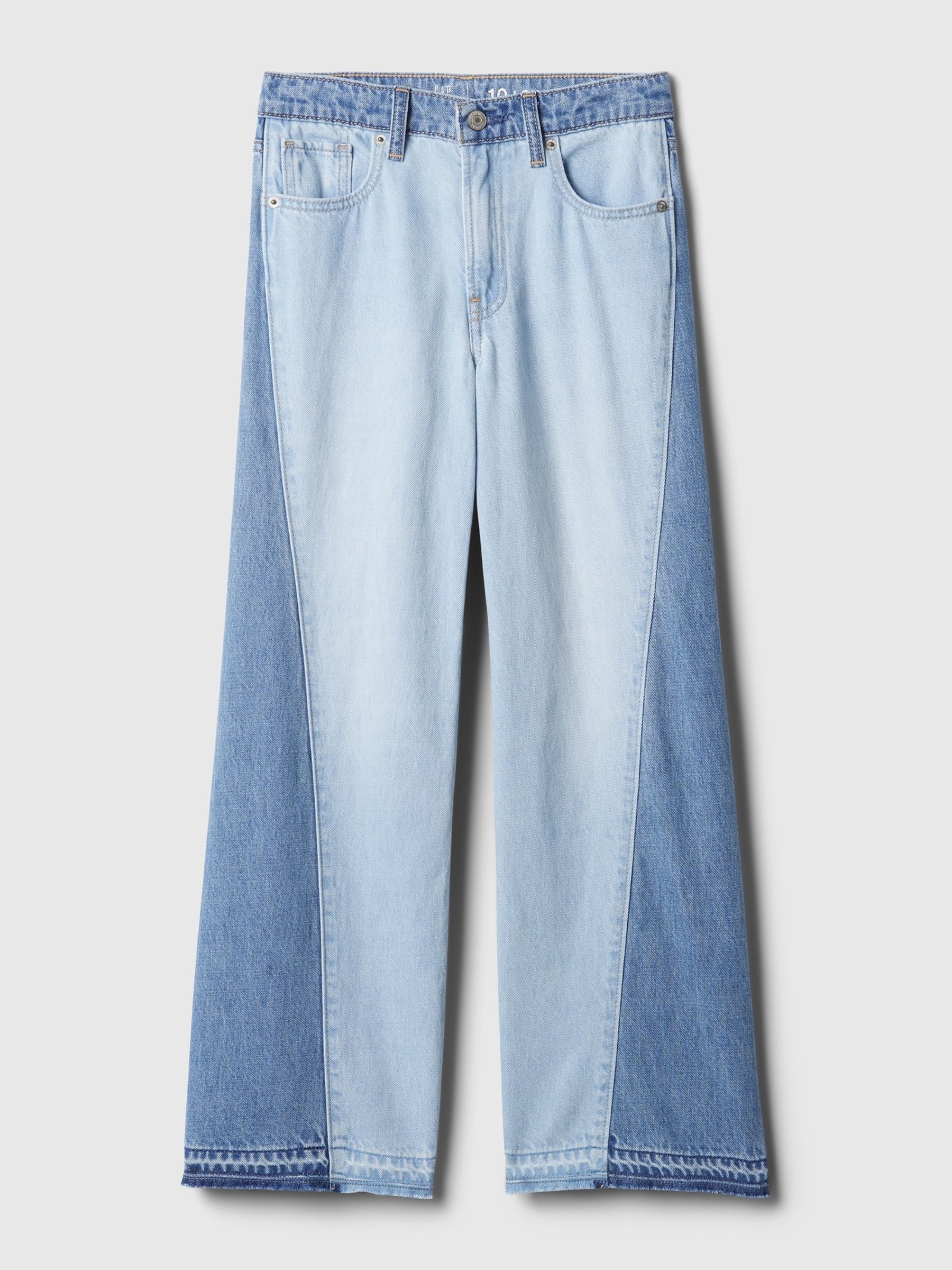Blue Wide Leg Two Tone Washwell Jeans (6-13yrs) - Image 4 of 6