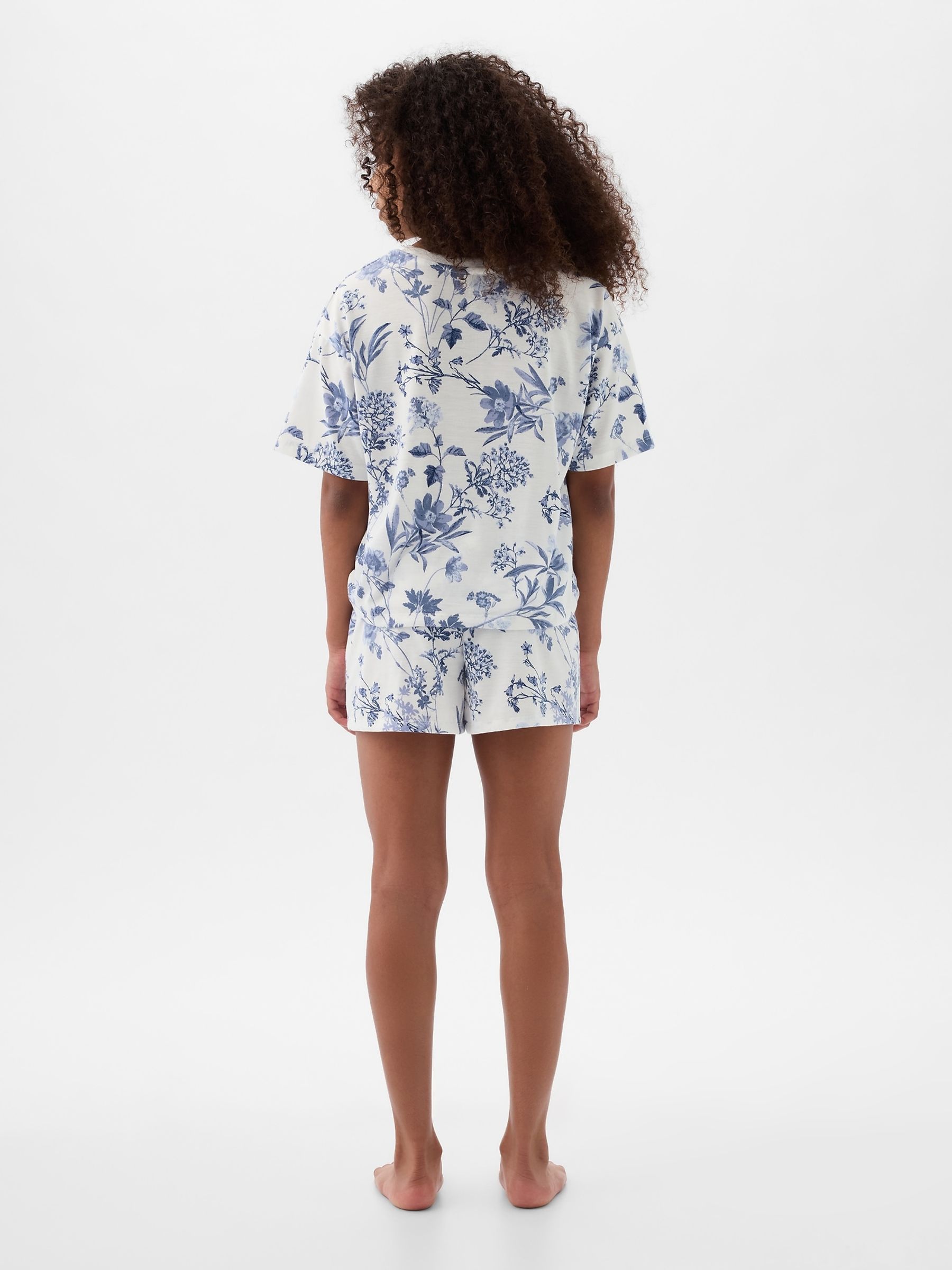 Blue Pyjama Print Shorts Set (4-13yrs) - Image 2 of 2