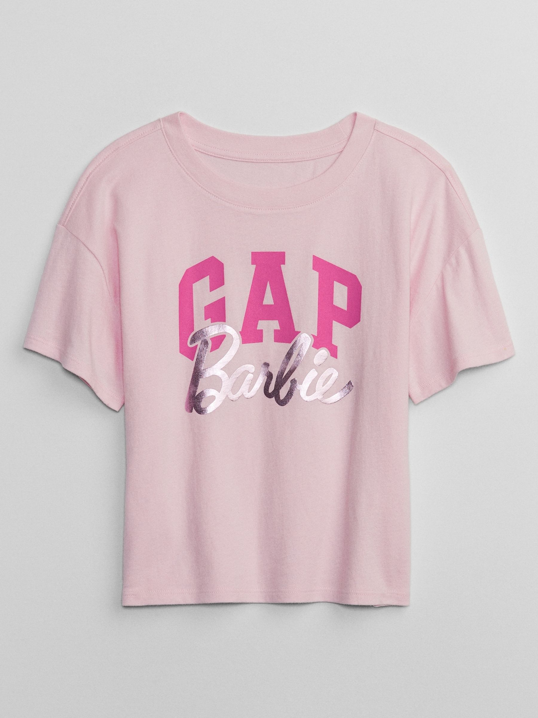 Pink Barbie Logo Short Sleeve Crew Neck T-Shirt (4-13yrs) - Image 1 of 1 Pink Barbie Logo Short Sleeve Crew Neck T-Shirt (4-13yrs) - Image 1 of 1