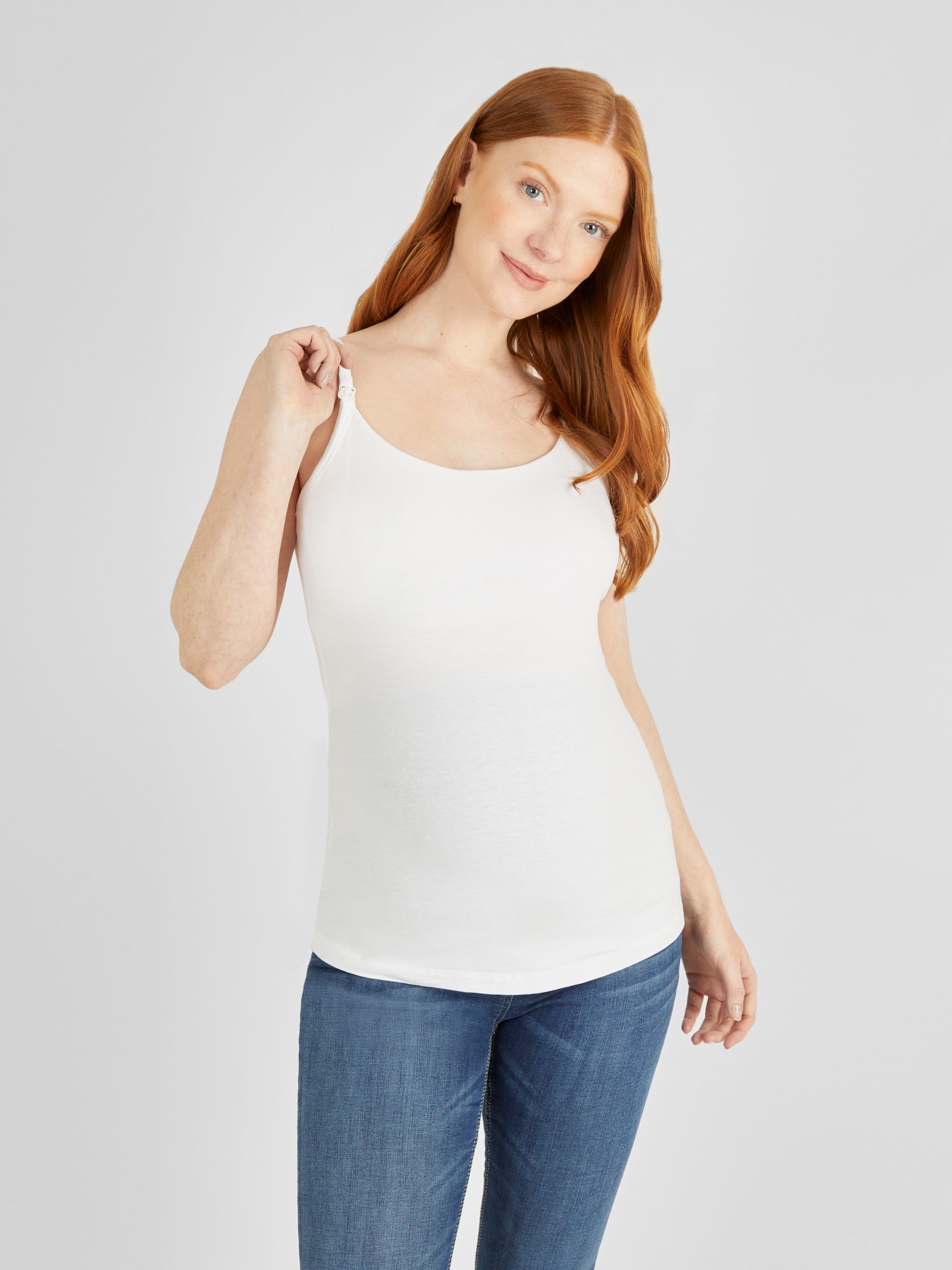 White 2-Pack Maternity & Nursing Vest Tops - Image 2 of 4