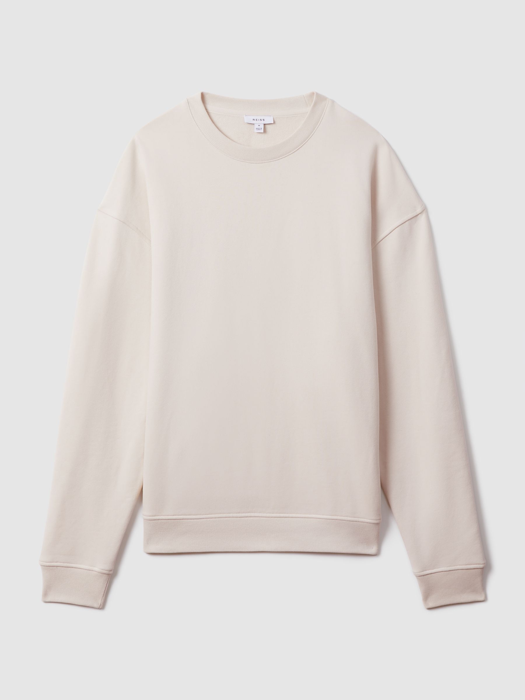 Reiss Cotton Crew Neck Sweatshirt in Off White - REISS