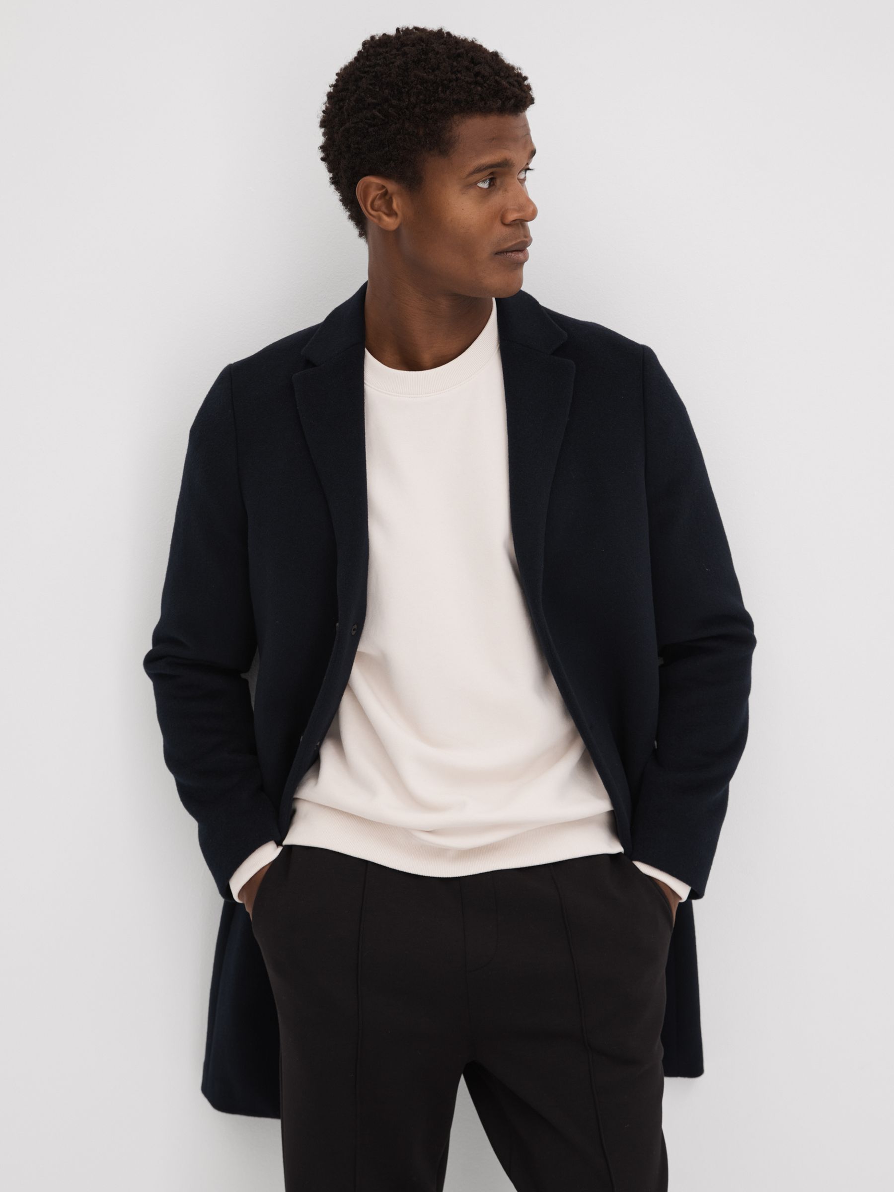 Cotton Crew Neck Sweatshirt in Off White - Image 6 of 6