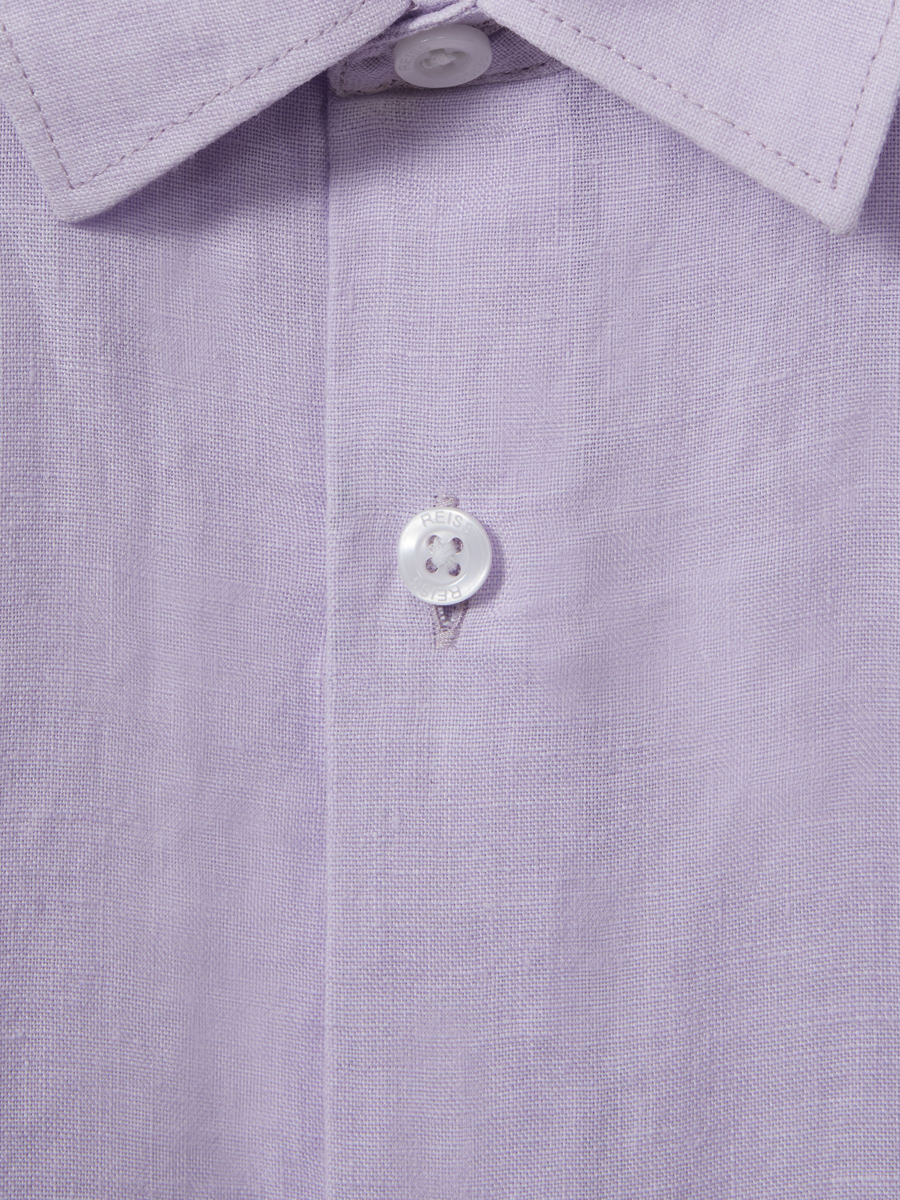3-9 yrs Short Sleeve Linen Shirt in Orchid - Image 4 of 4