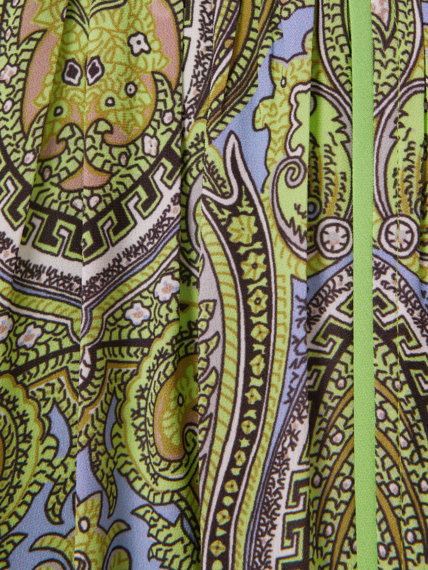 Florere Printed Tie Back Midi Dress in Lime/Green - Image 3 of 3