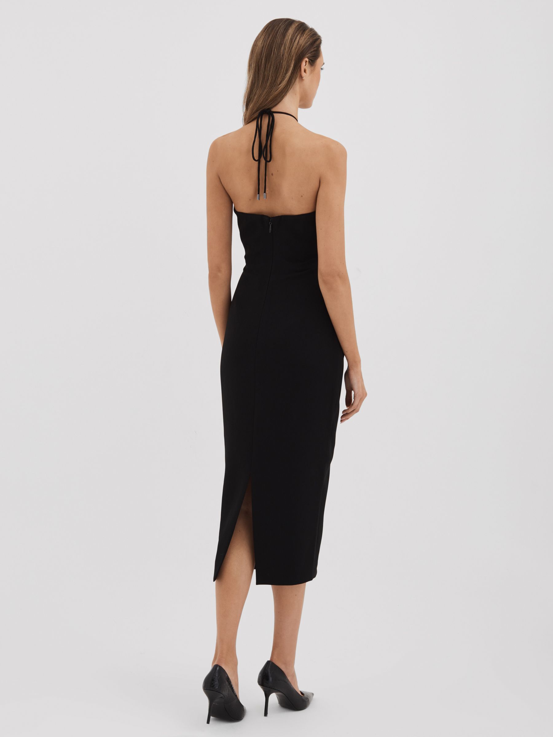 Rachel Gilbert Embellished Bodycon Midi Dress in Black - Image 3 of 4