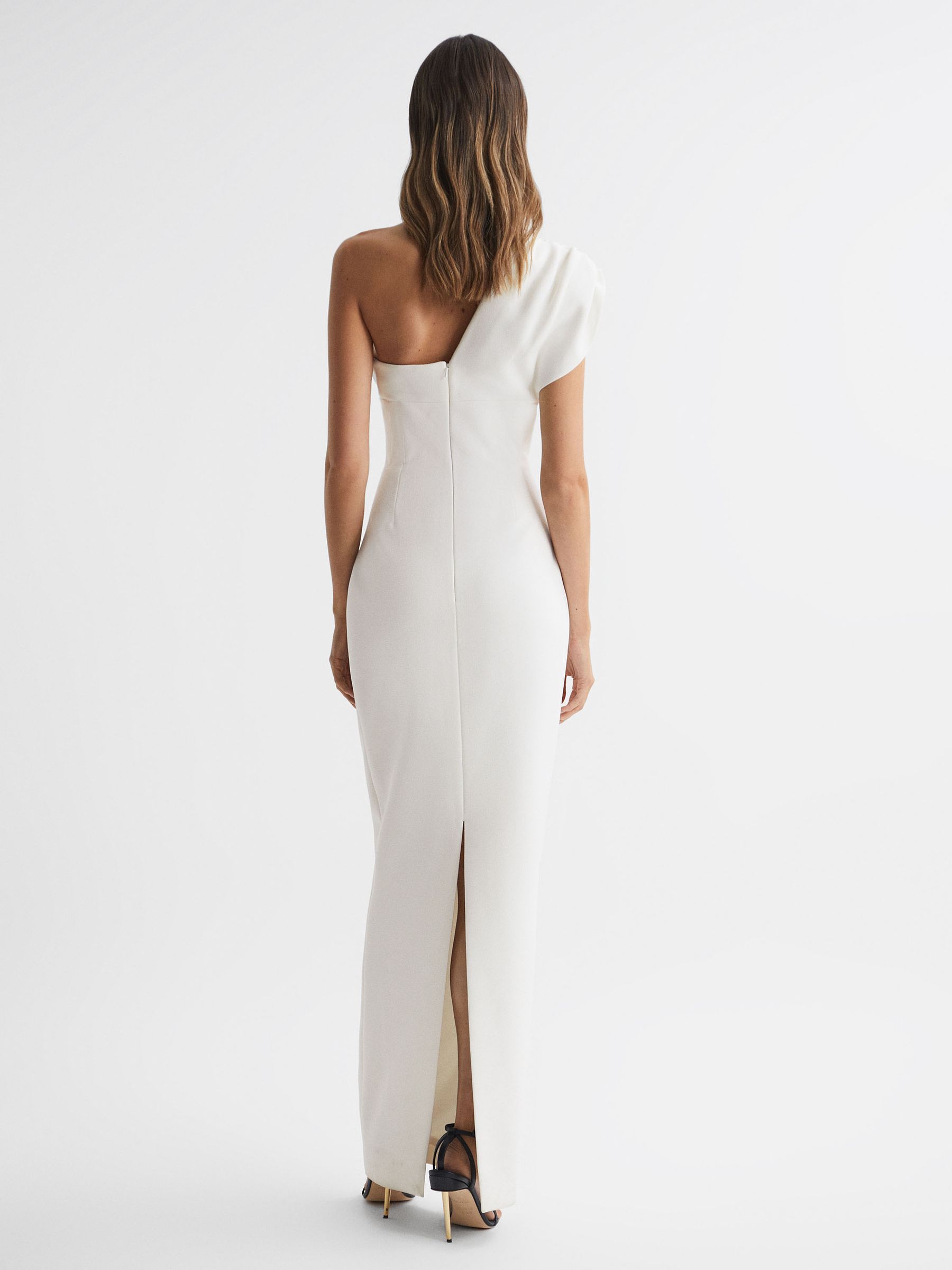 Rachel Gilbert One-Shoulder Maxi Dress in Ivory - Image 4 of 5