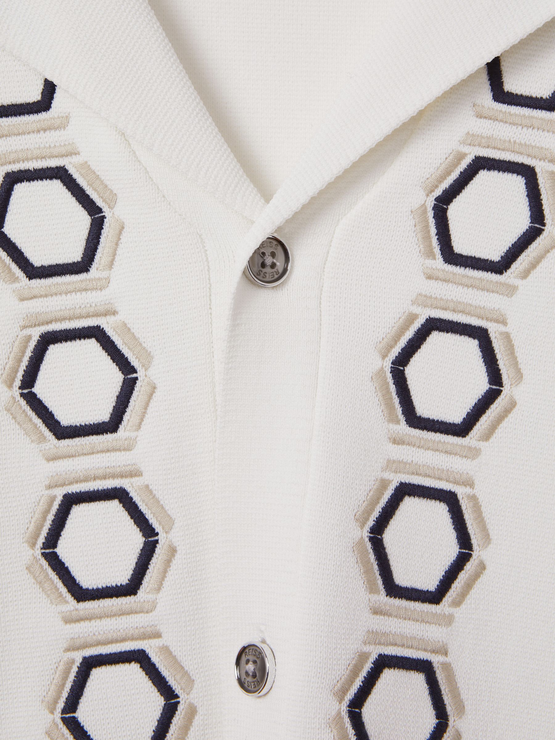 Knitted Cuban Collar Shirt in White - Image 7 of 7