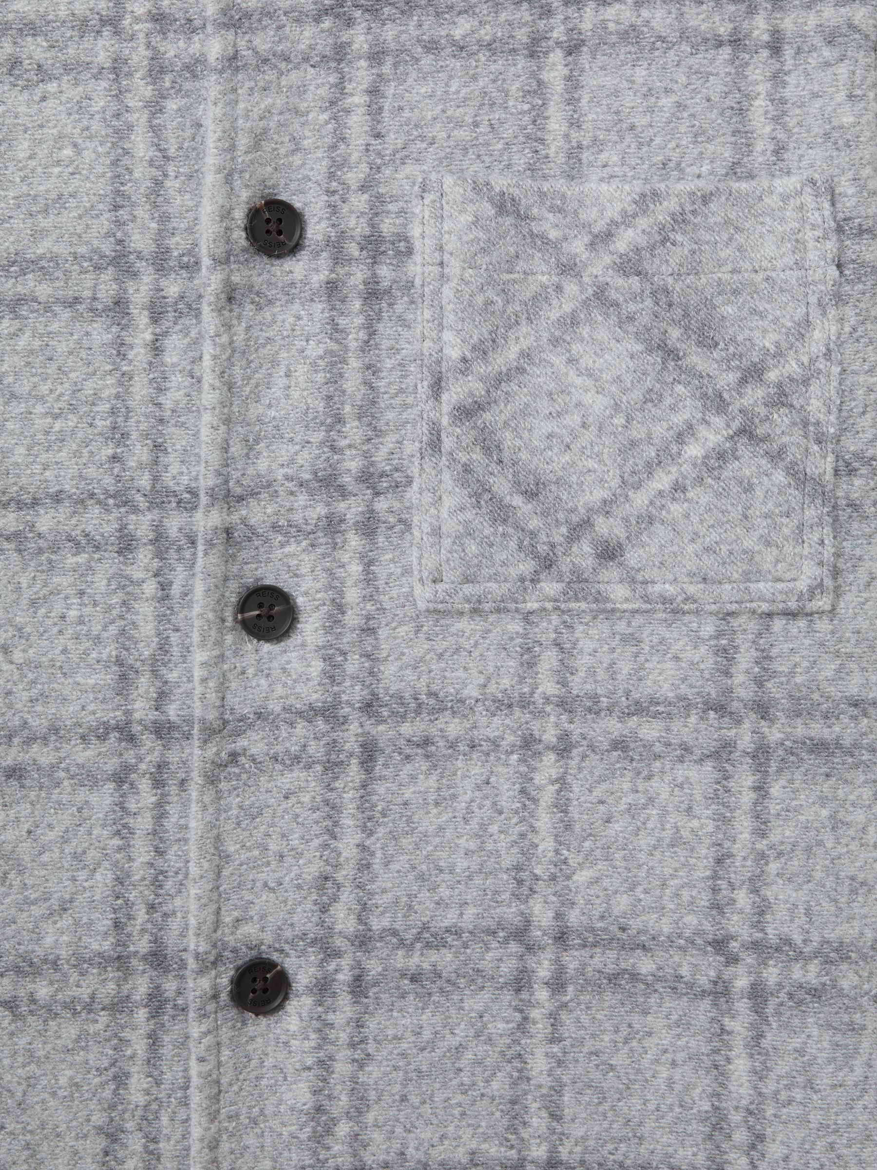 Brushed Check Overshirt in Soft Grey - Image 5 of 5