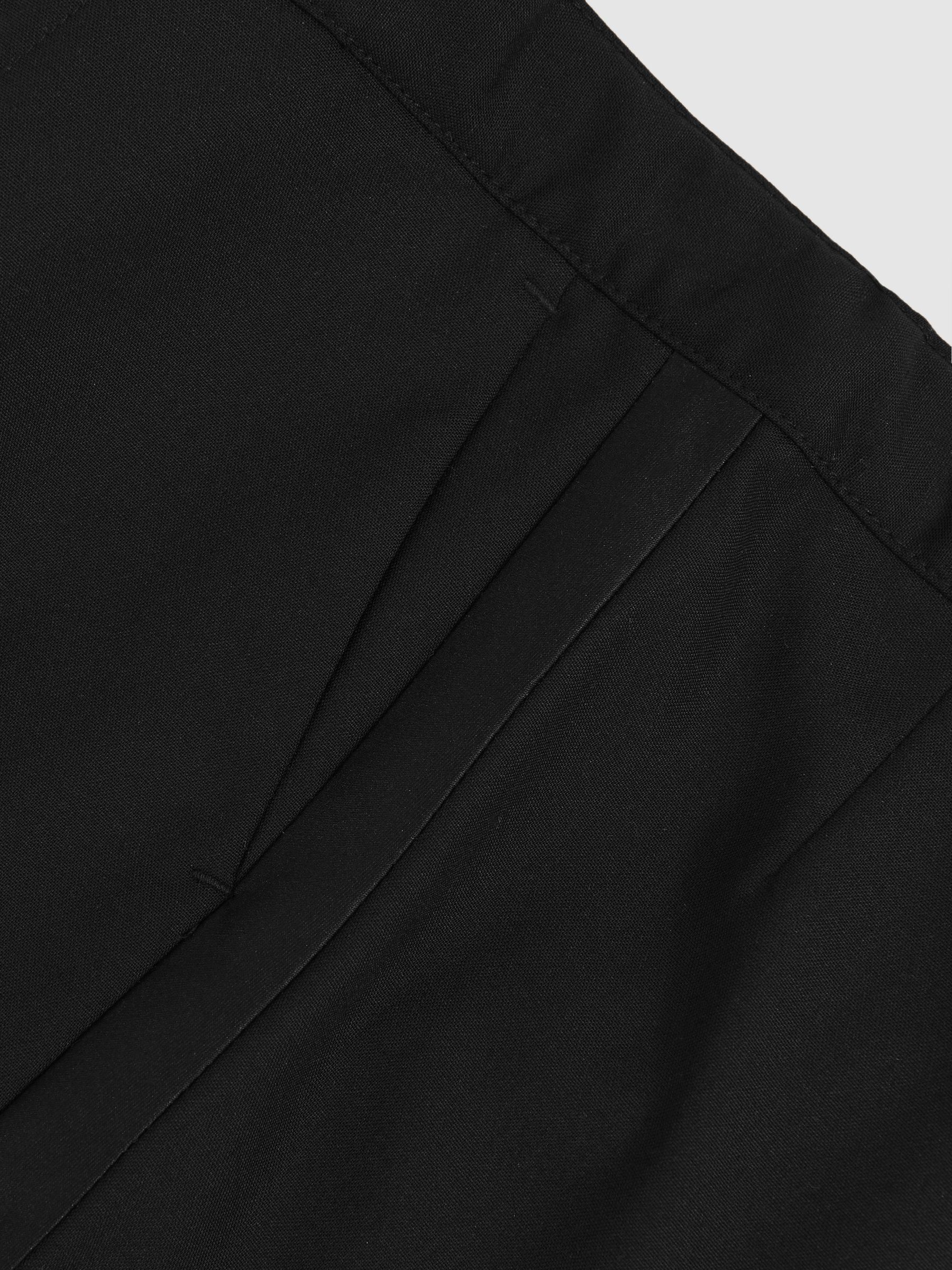 9-13 yrs Tuxedo Satin Stripe Trousers in Black - Image 5 of 5
