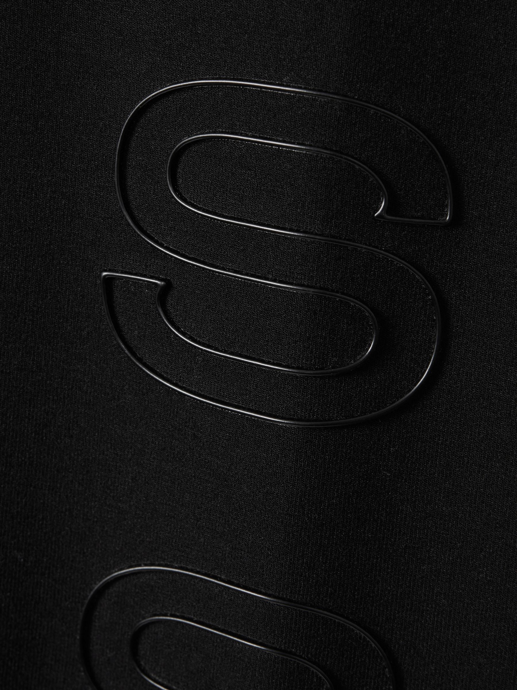 Interlock Jersey Half-Zip Funnel Neck Sweatshirt in Black - Image 7 of 7