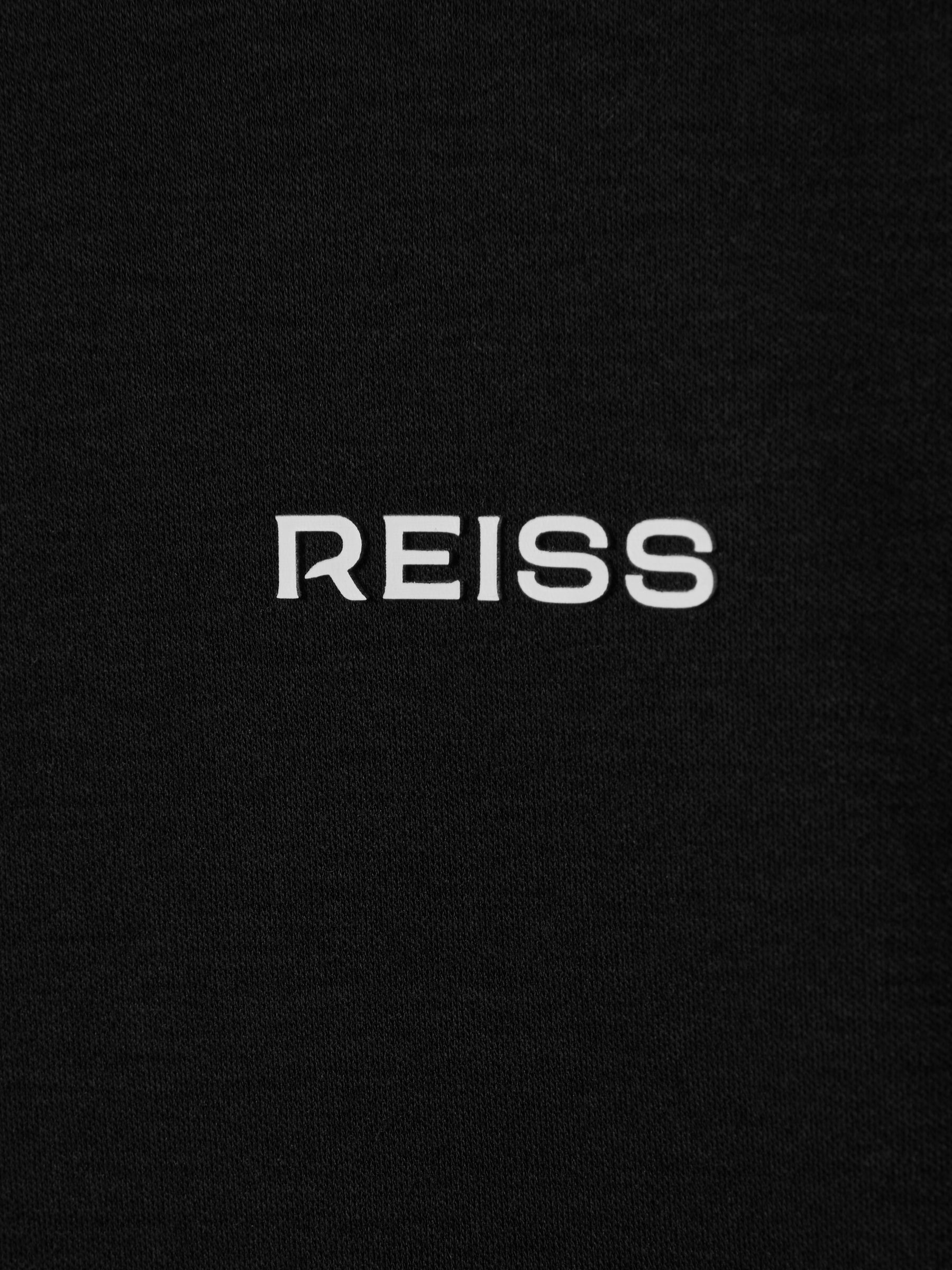 Slim Fit Cotton Crew T-Shirt in Black - Image 6 of 6