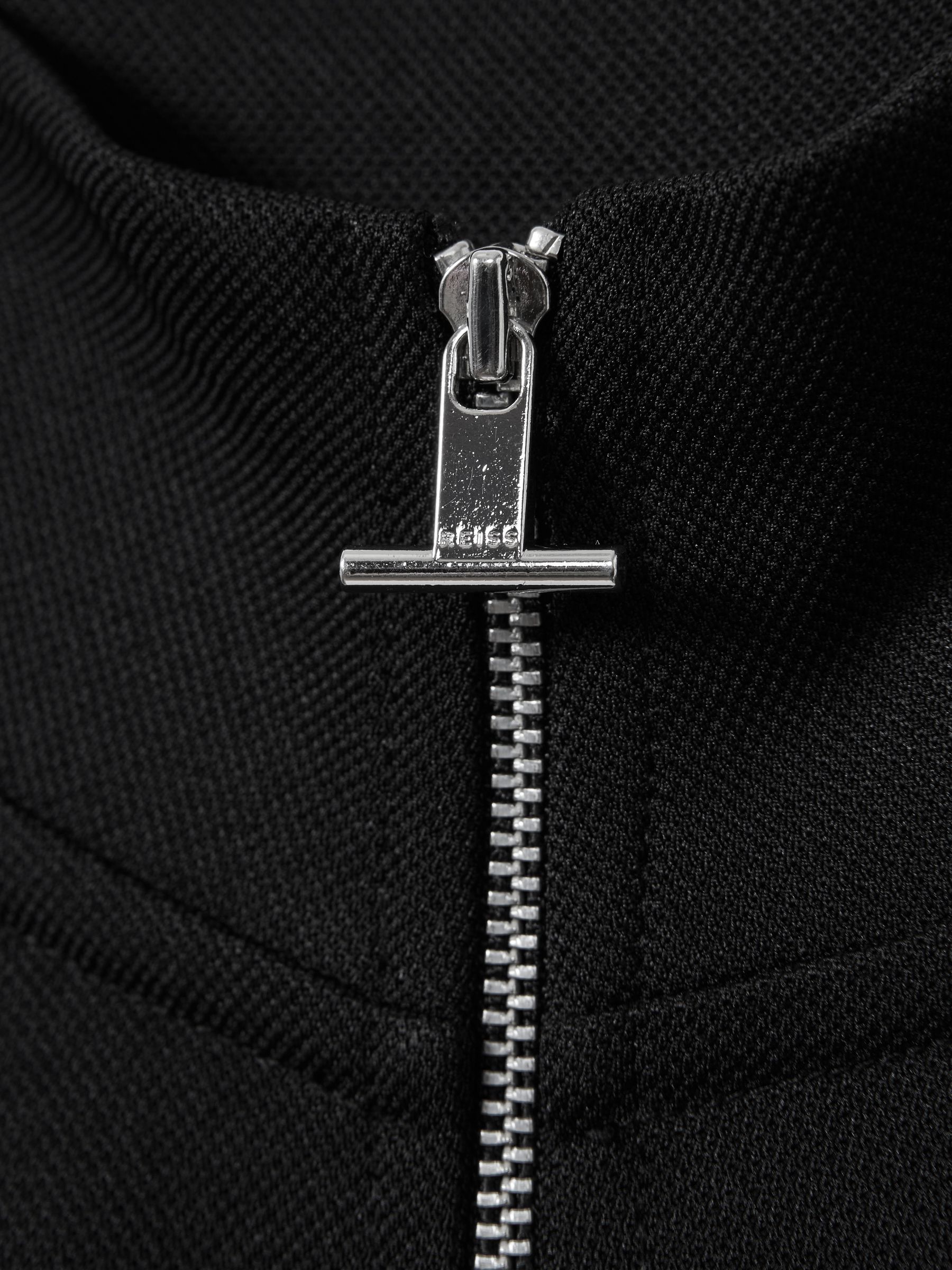 Textured Half-Zip Funnel Neck Jumper in Black - Image 4 of 4