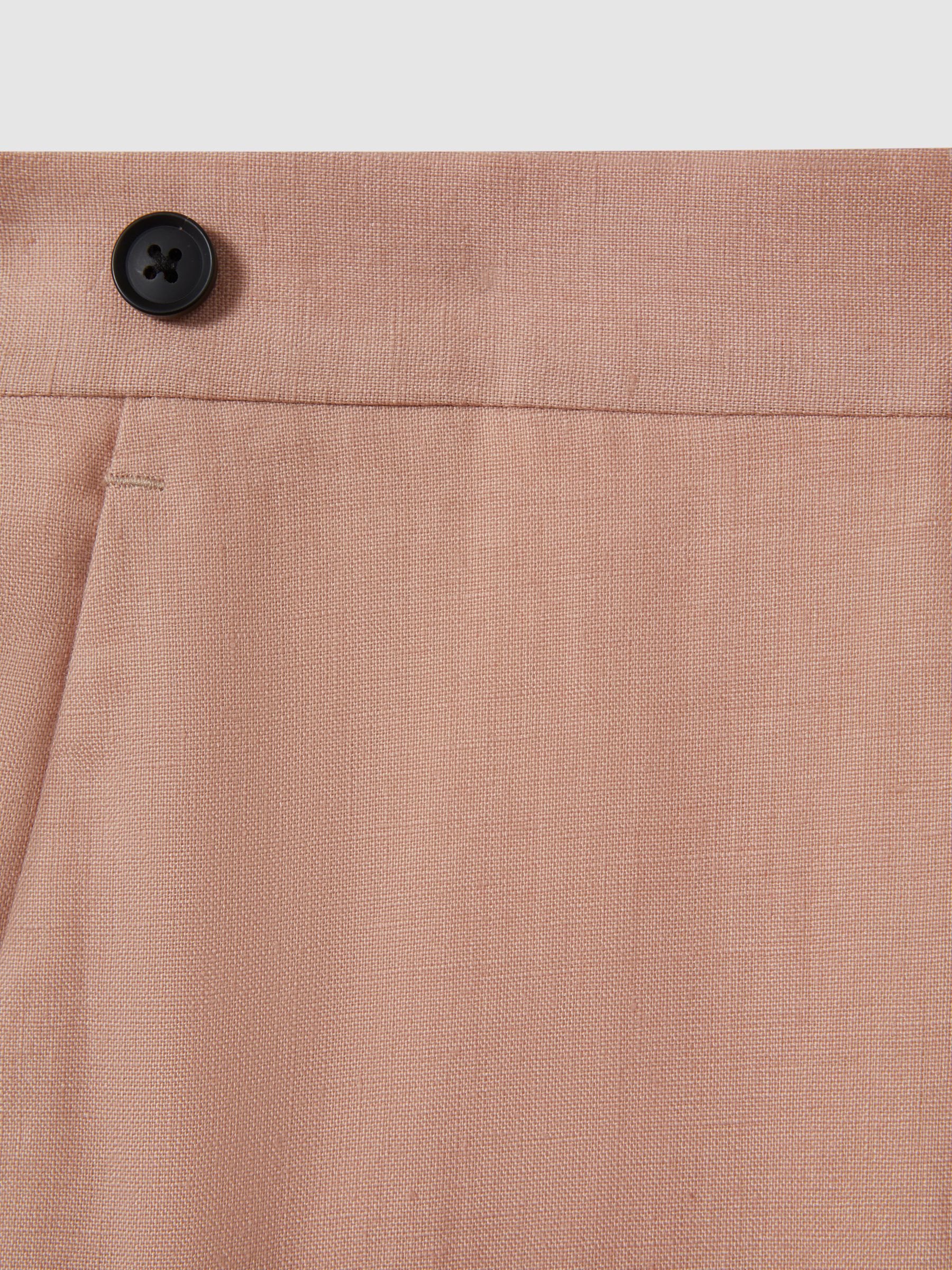 Linen Tapered Trousers Slim-Fit in Pink - Image 6 of 6
