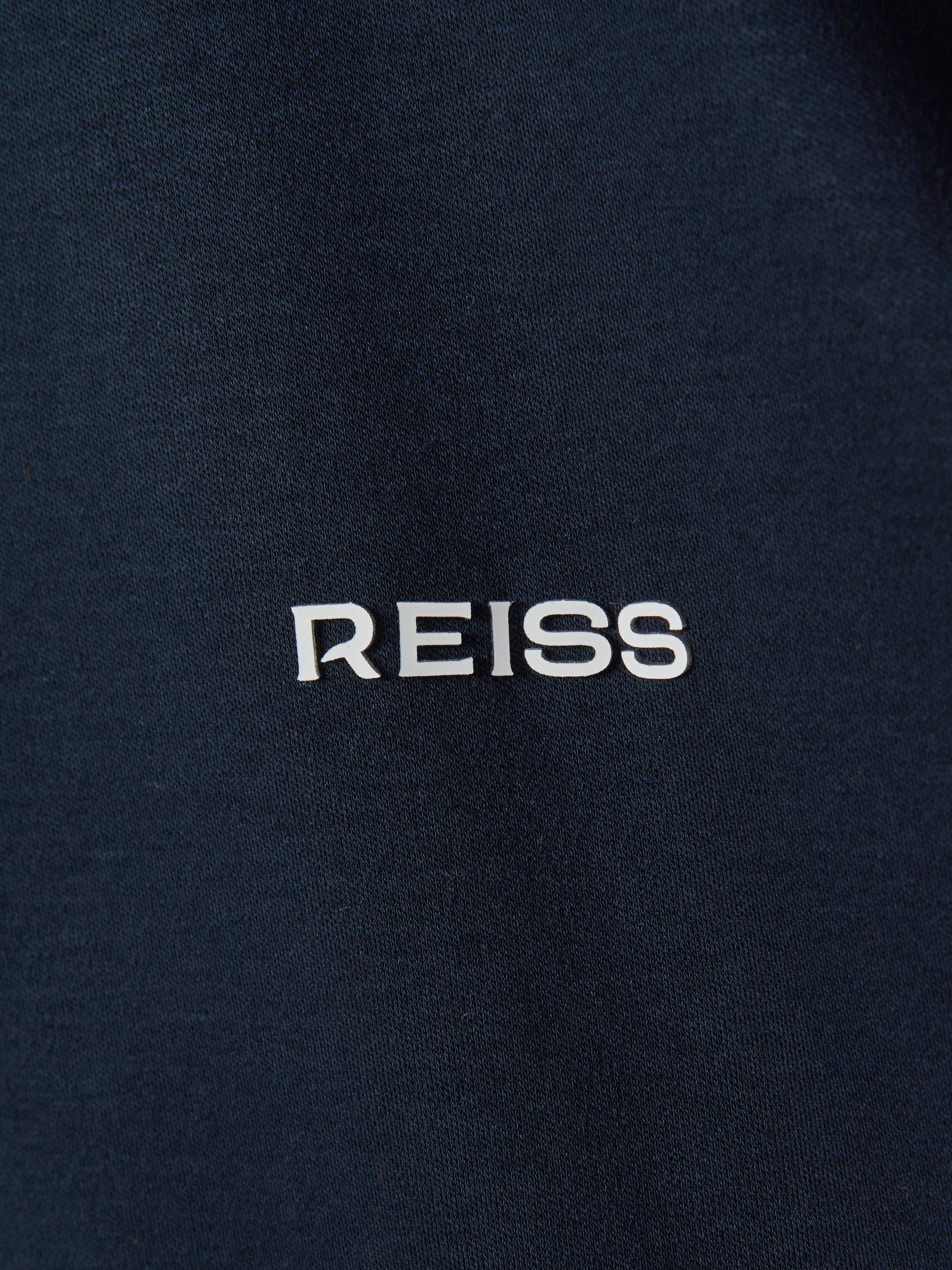 Slim Fit Cotton Polo Shirt in Navy - Image 6 of 6