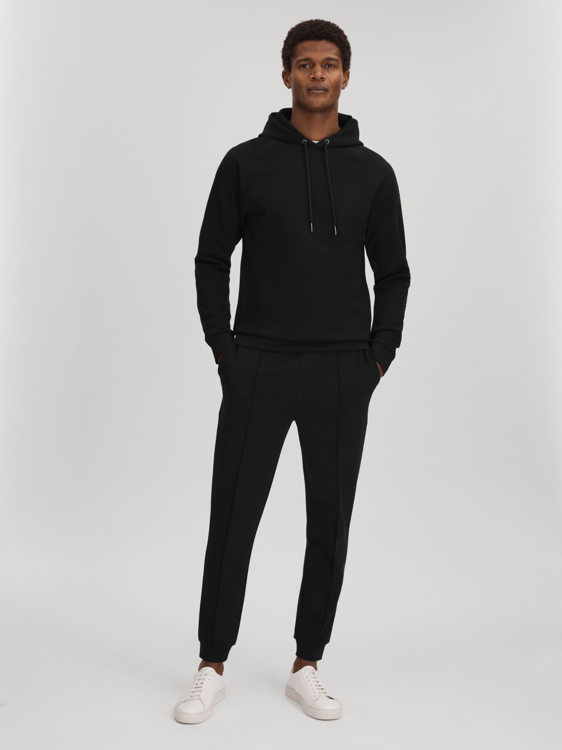 Interlock Jersey Hoodie in Black - Image 4 of 7