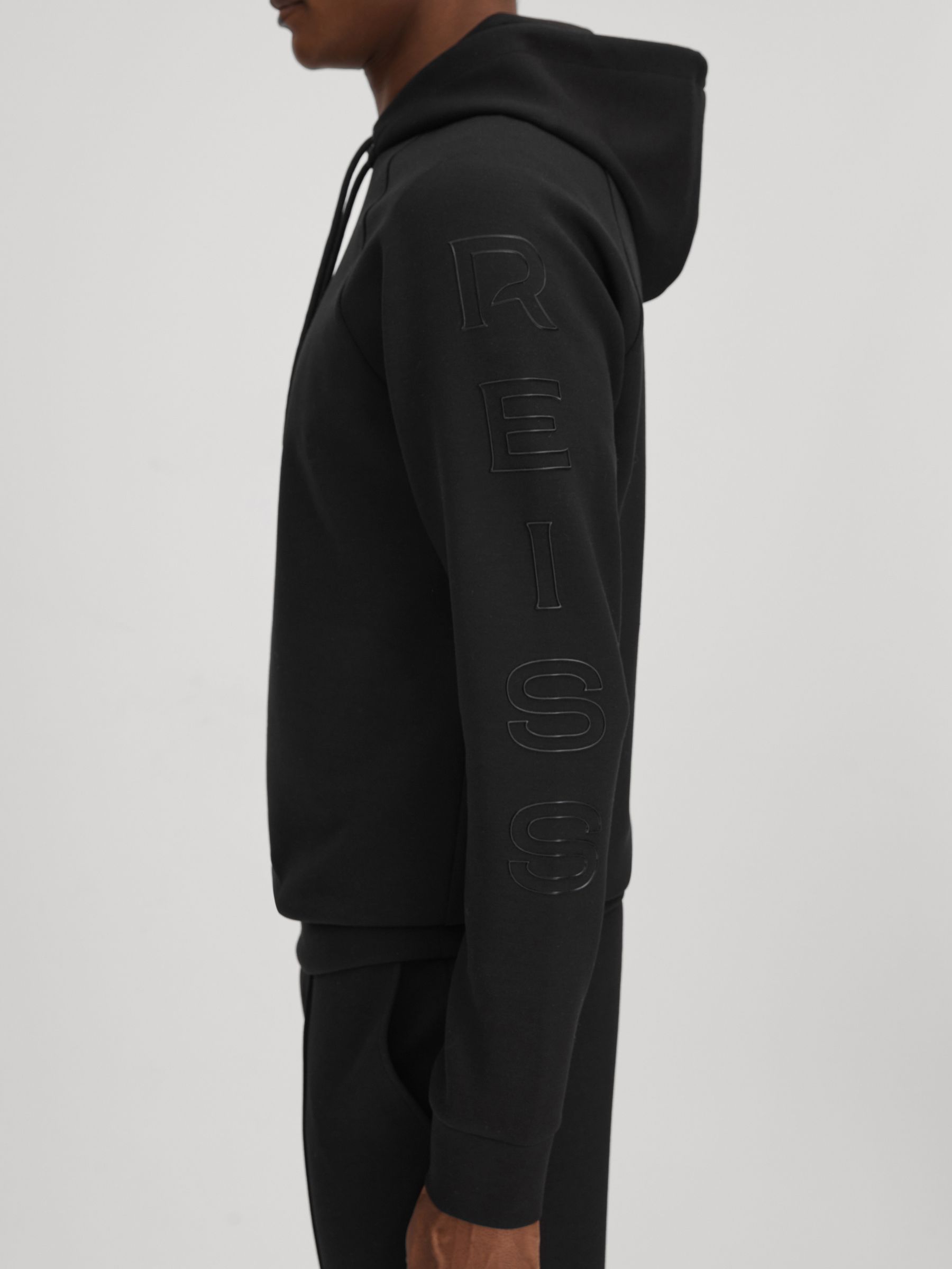 Interlock Jersey Hoodie in Black - Image 5 of 7