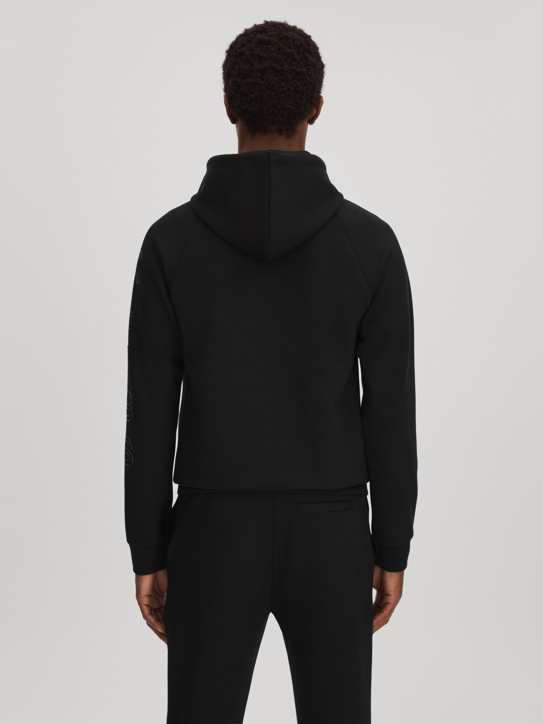 Interlock Jersey Hoodie in Black - Image 6 of 7