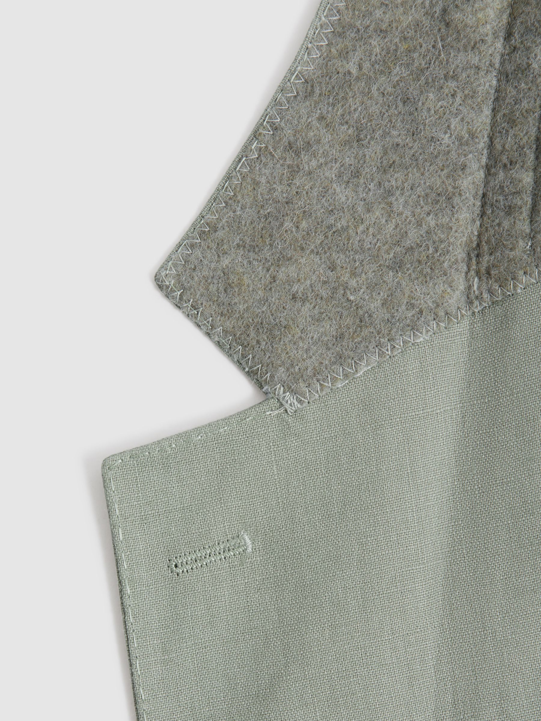 Single-Breasted Linen Suit Blazer Slim Fit in Apple - Image 8 of 8