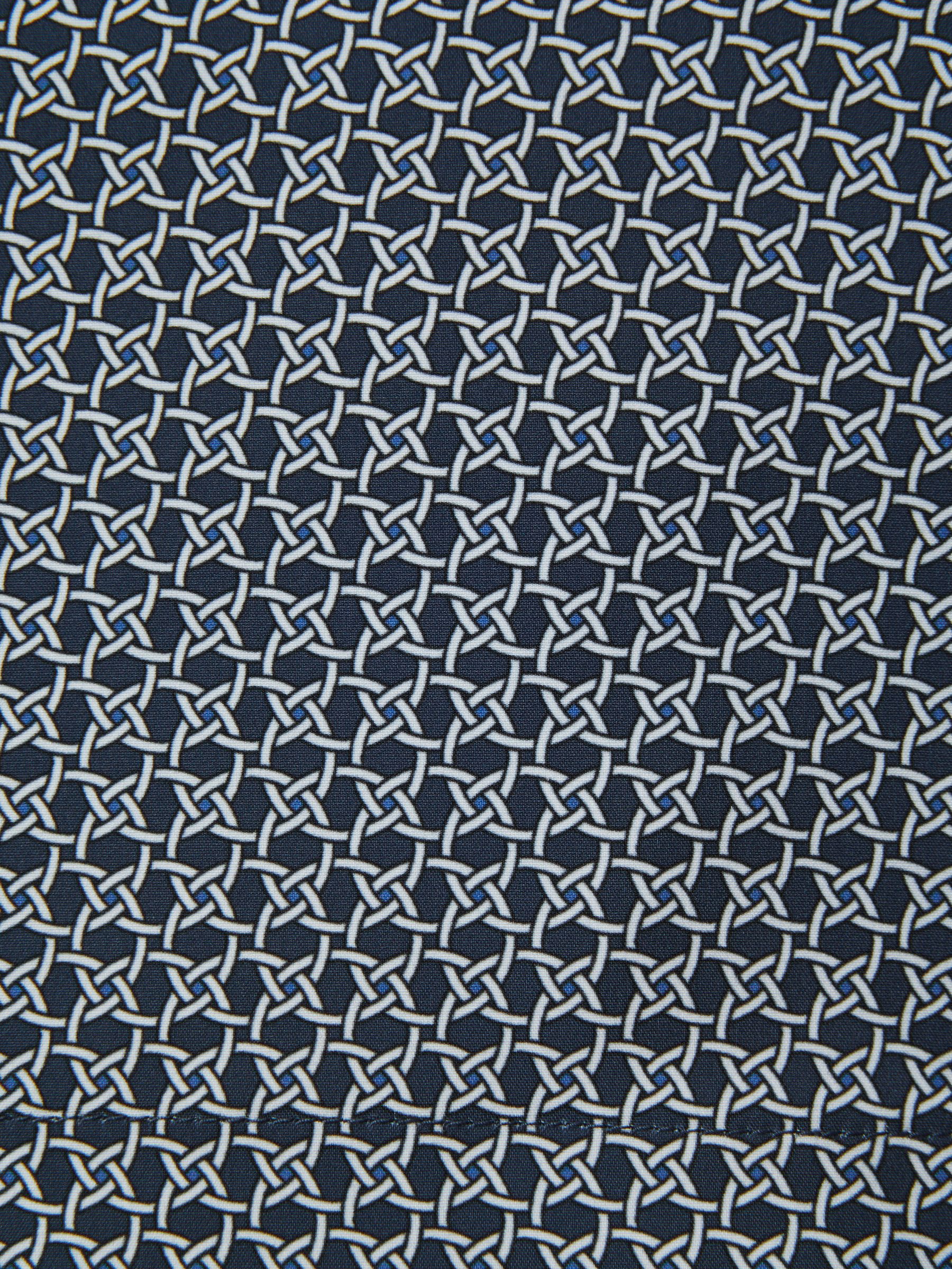 Printed Drawstring Swim Shorts in Airforce Blue/White - Image 6 of 6