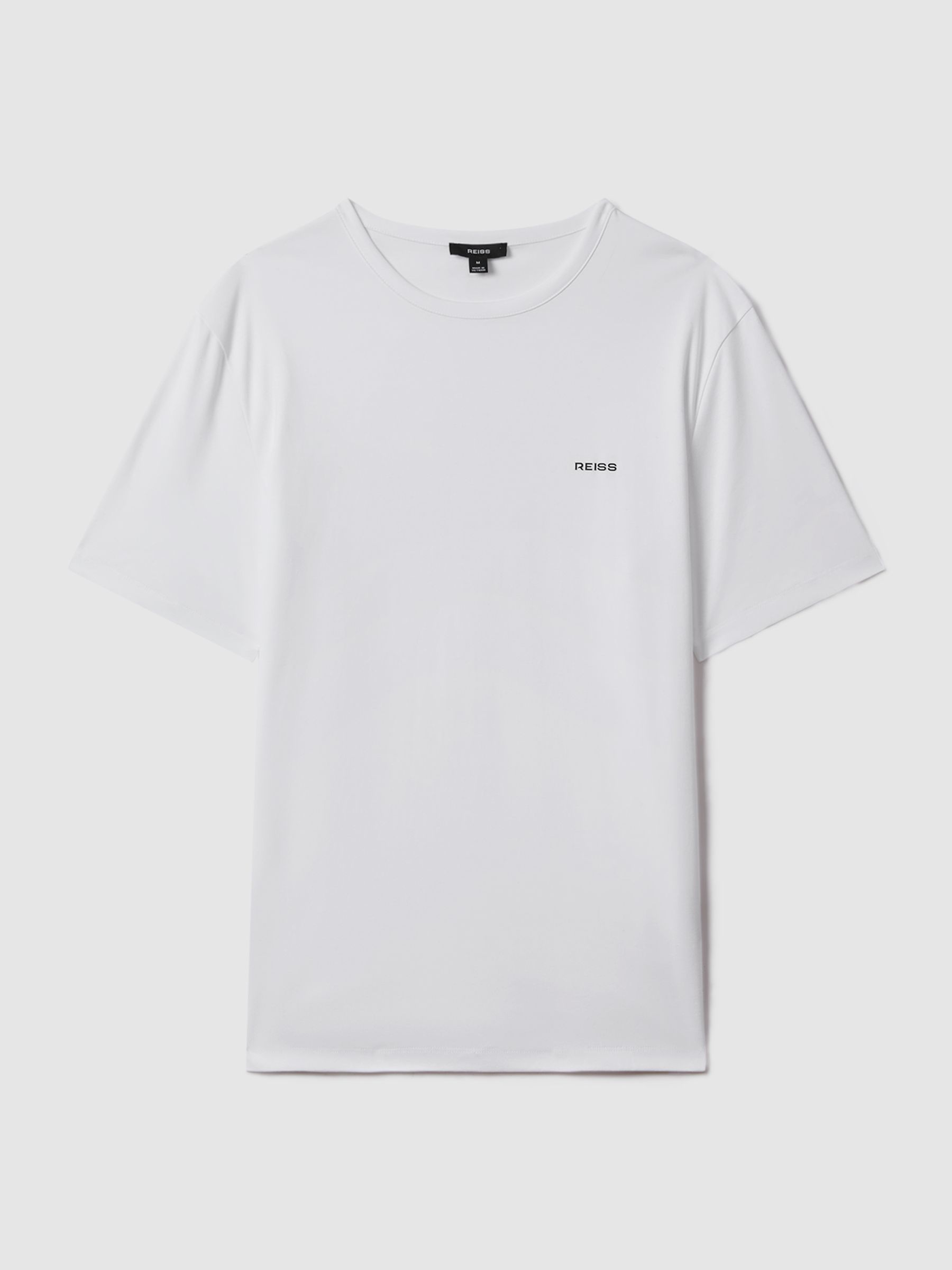 Slim Fit Cotton Crew T-Shirt in White - Image 2 of 6