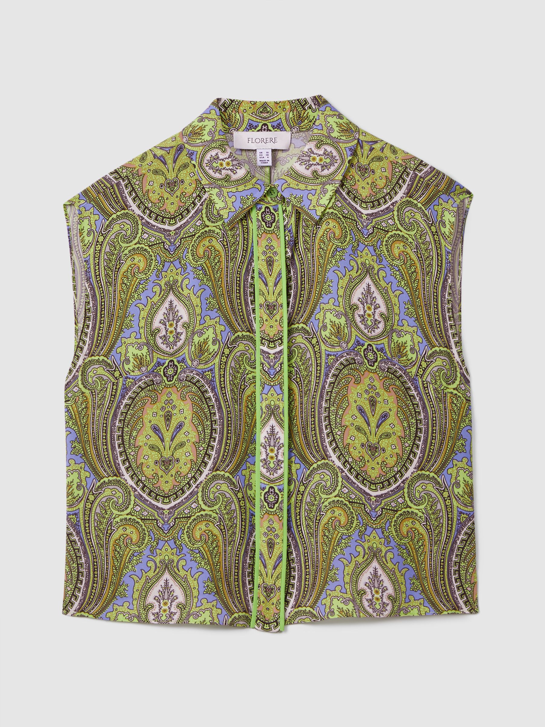 Florere Printed Cropped Top in Lime/Green - Image 2 of 7
