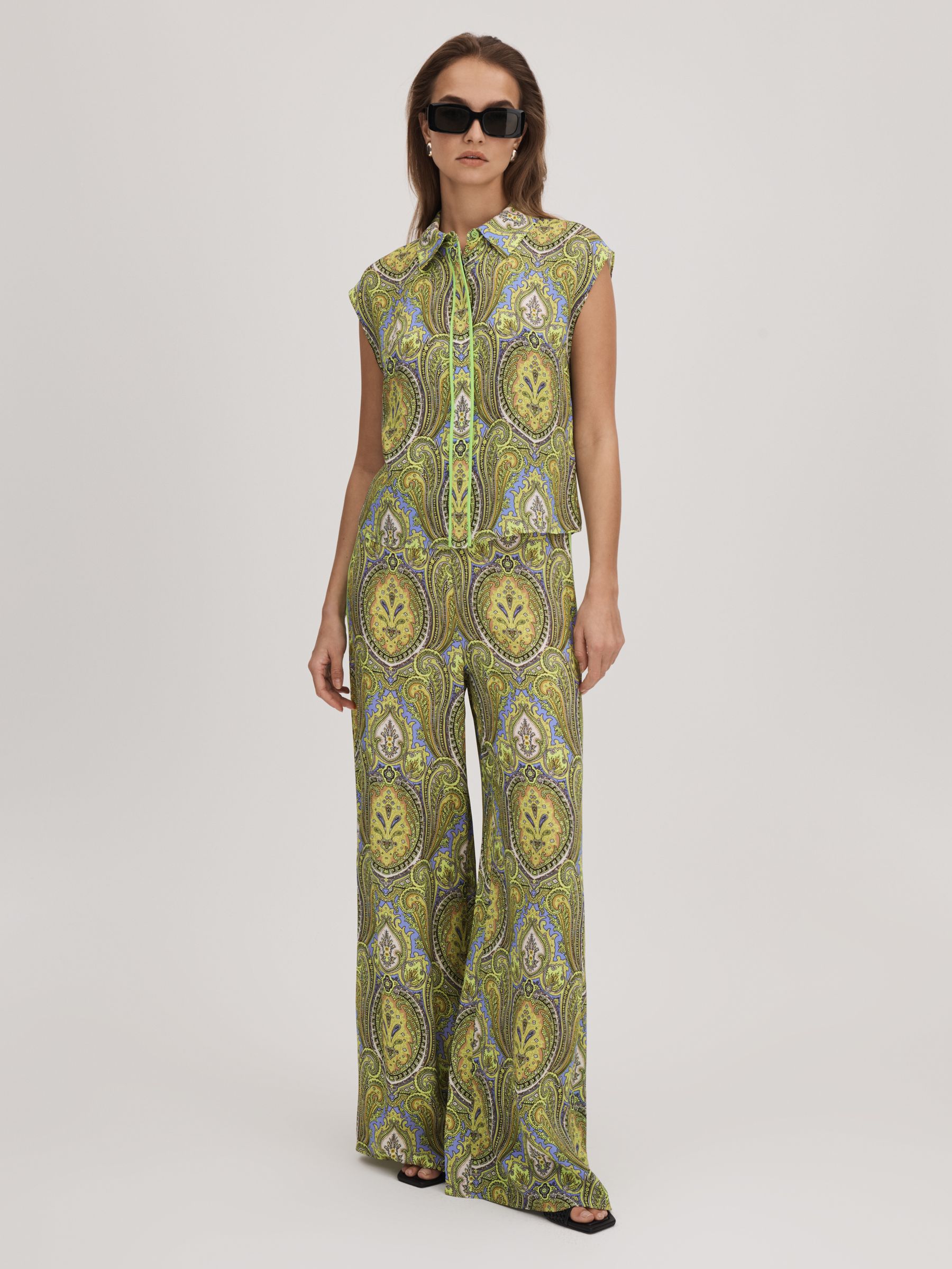 Florere Printed Cropped Top in Lime/Green - Image 3 of 7