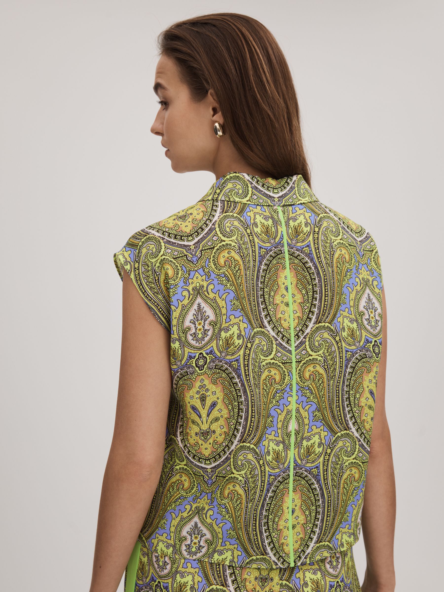 Florere Printed Cropped Top in Lime/Green - Image 6 of 7