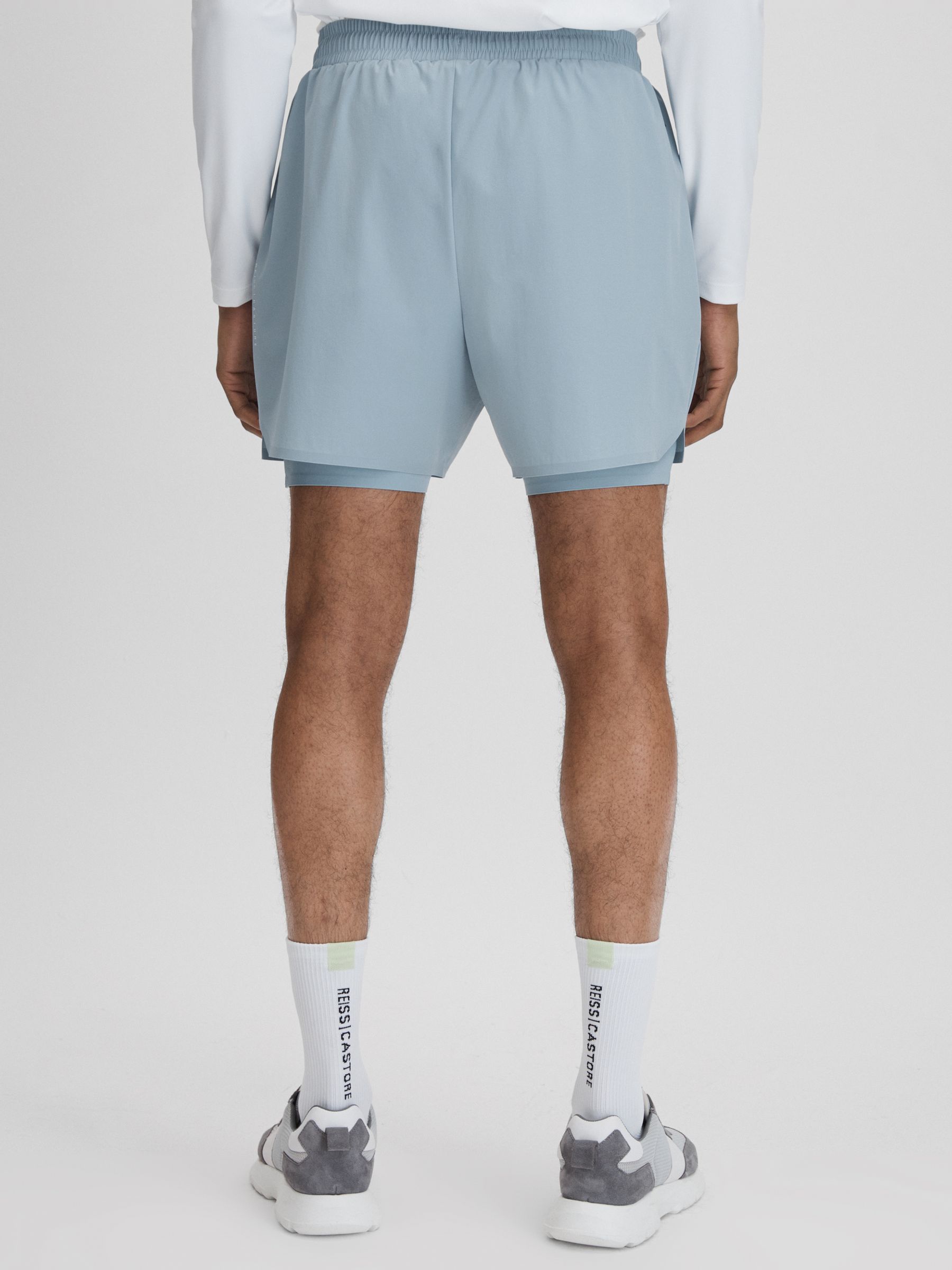 Castore Water Repellent 2-in-1 Shorts in Blue Silver - Image 5 of 8