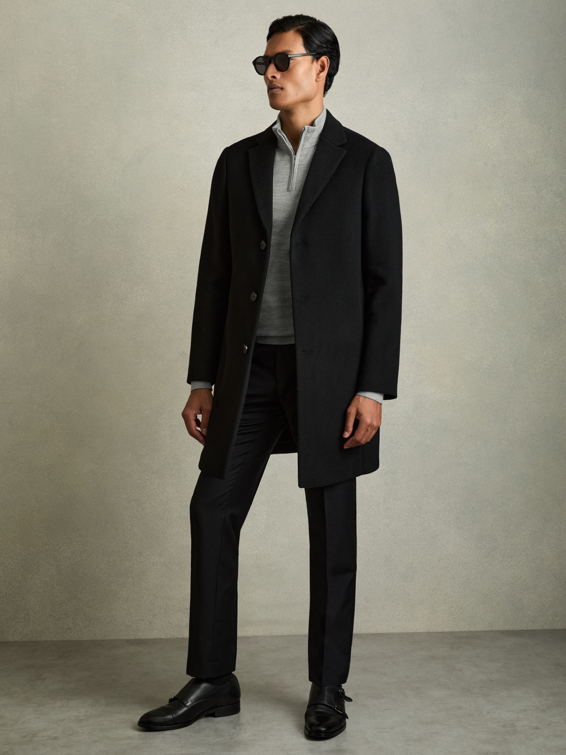 2 Pack Of Merino Wool Zip-Neck Jumpers in Black/Soft Grey - Image 4 of 7
