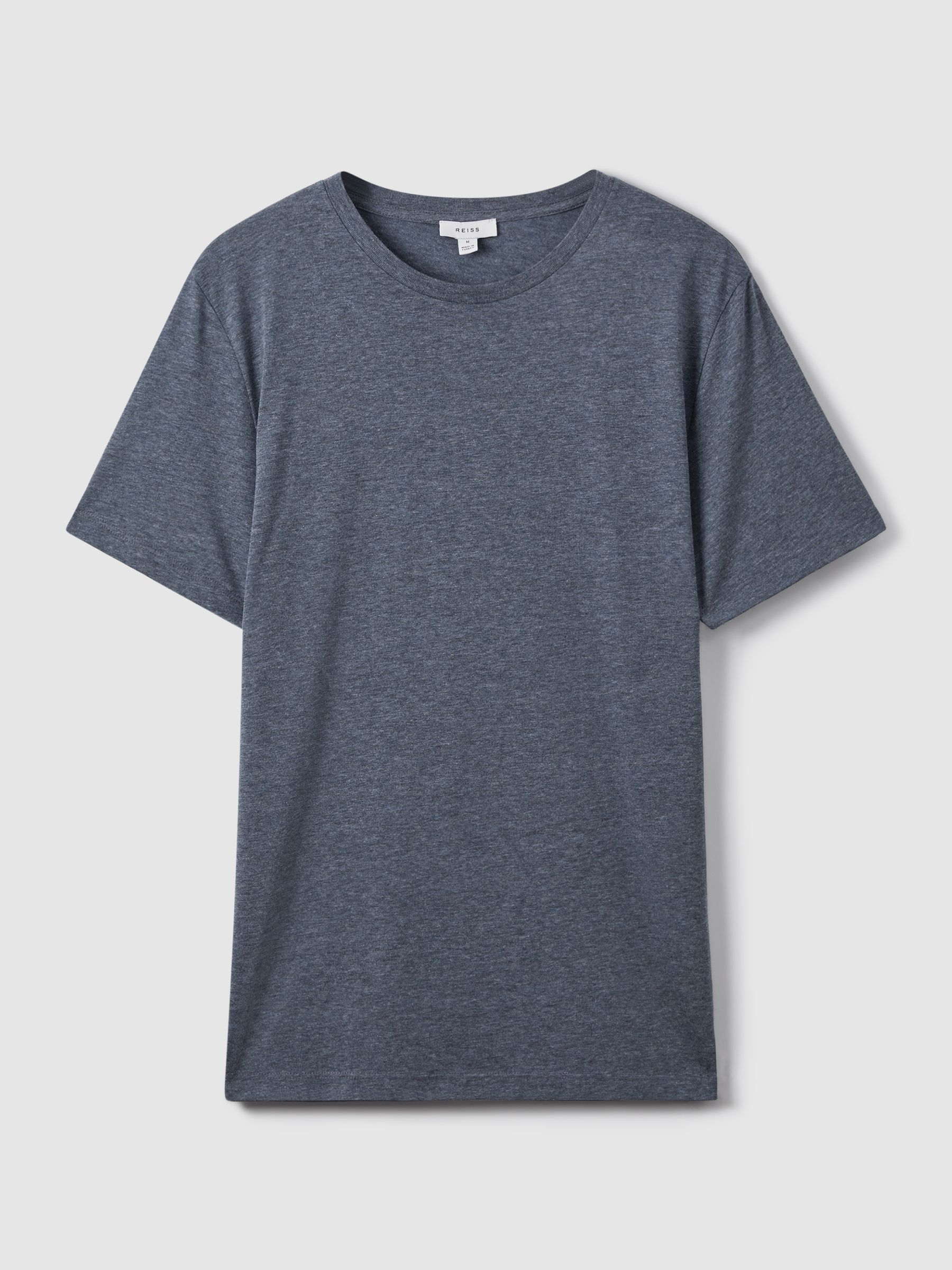 Crew Neck T-Shirt in Airforce Blue Melange - Image 2 of 7