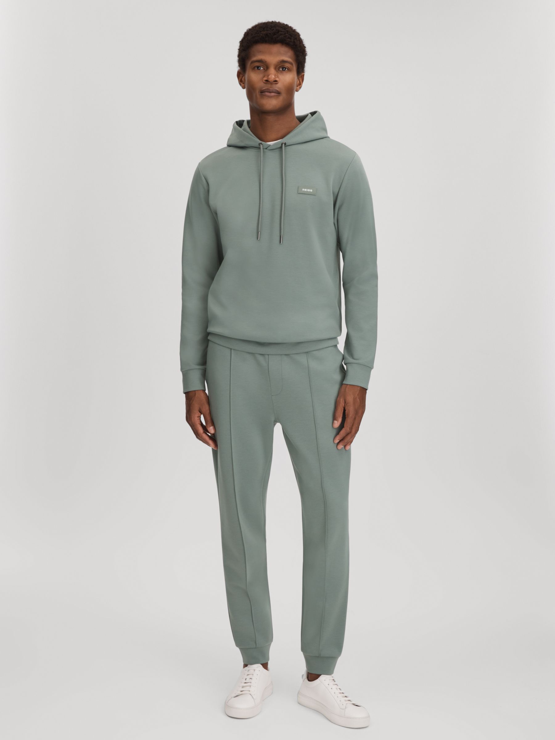 Interlock Jersey Hoodie in Sage - Image 3 of 6