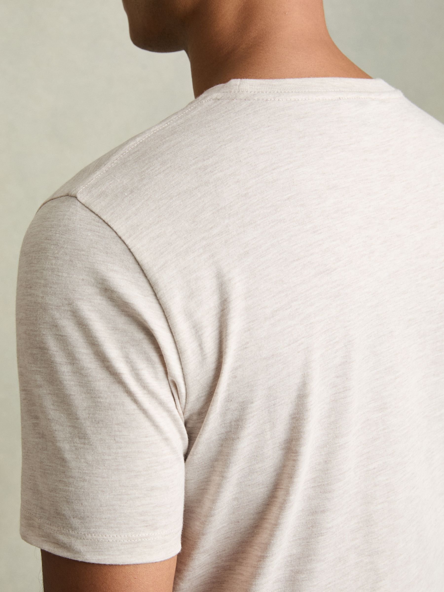 Crew Neck T-Shirt in Wheat Melange - Image 5 of 5