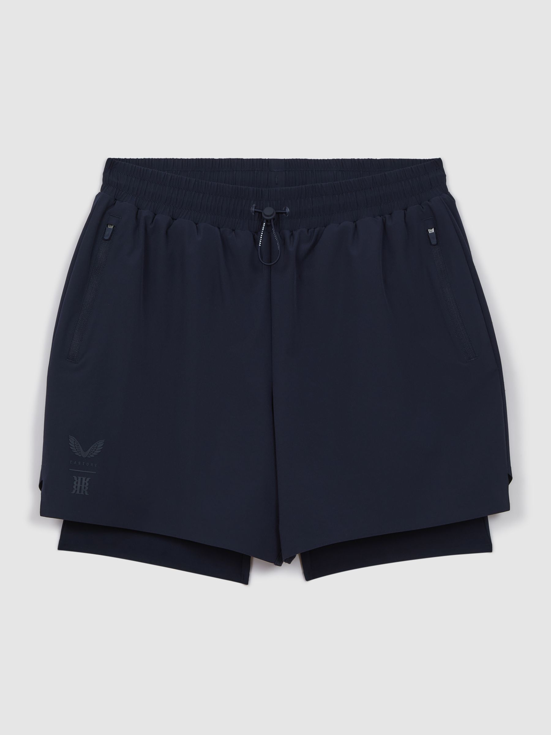 Castore Water Repellent 2-in-1 Shorts in Midnight Navy - Image 2 of 7