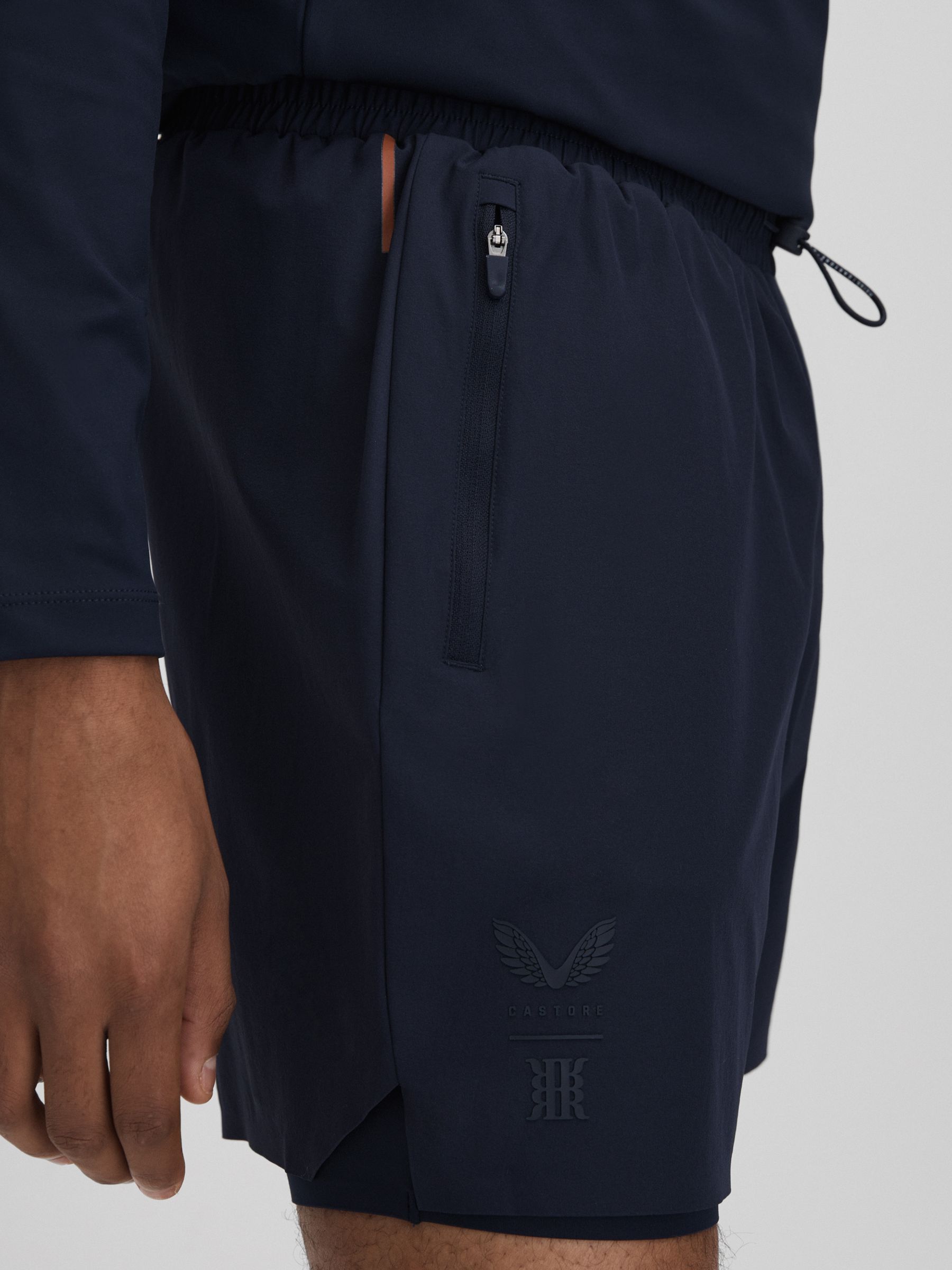 Castore Water Repellent 2-in-1 Shorts in Midnight Navy - Image 4 of 7