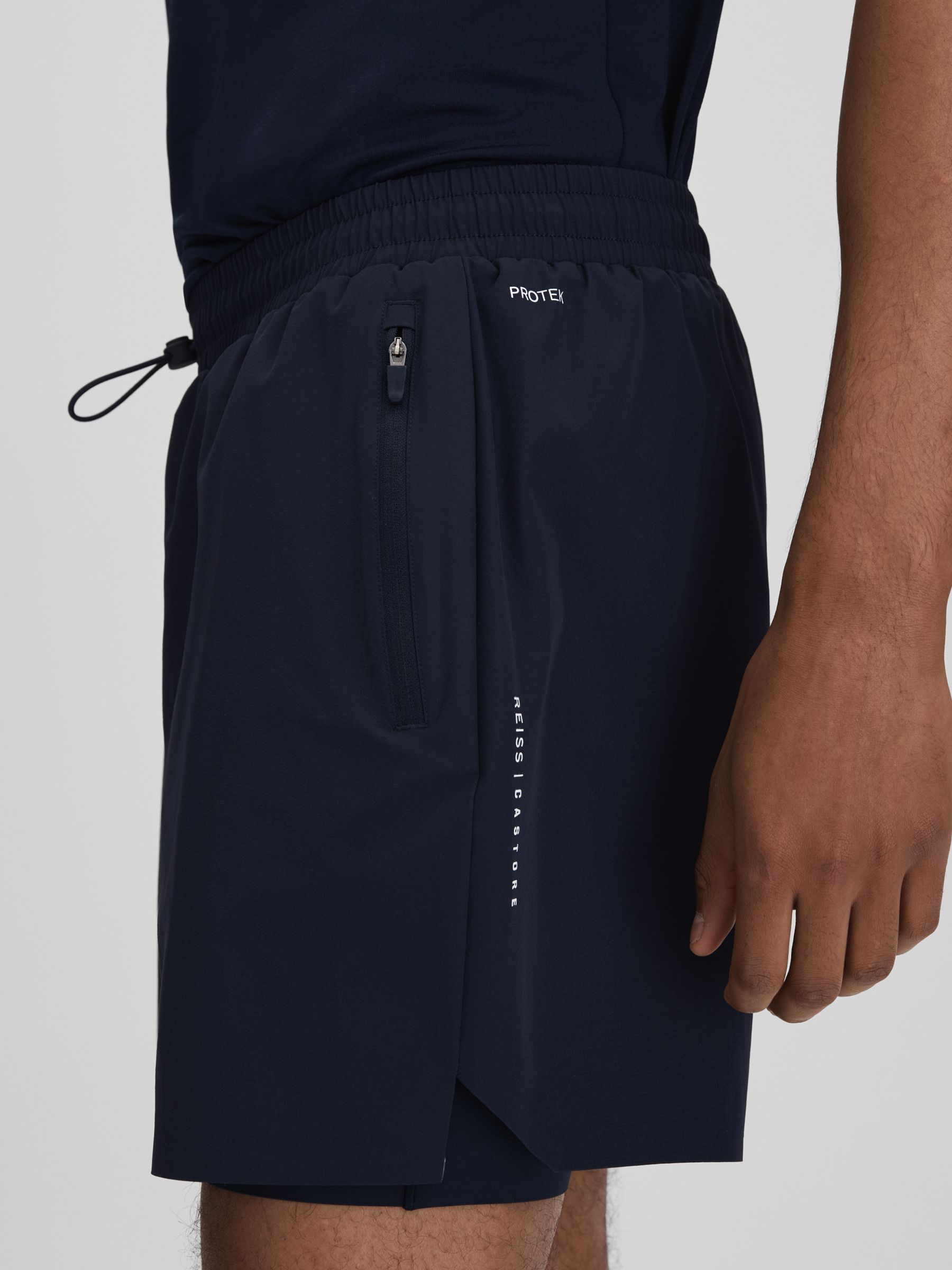 Castore Water Repellent 2-in-1 Shorts in Midnight Navy - Image 6 of 7