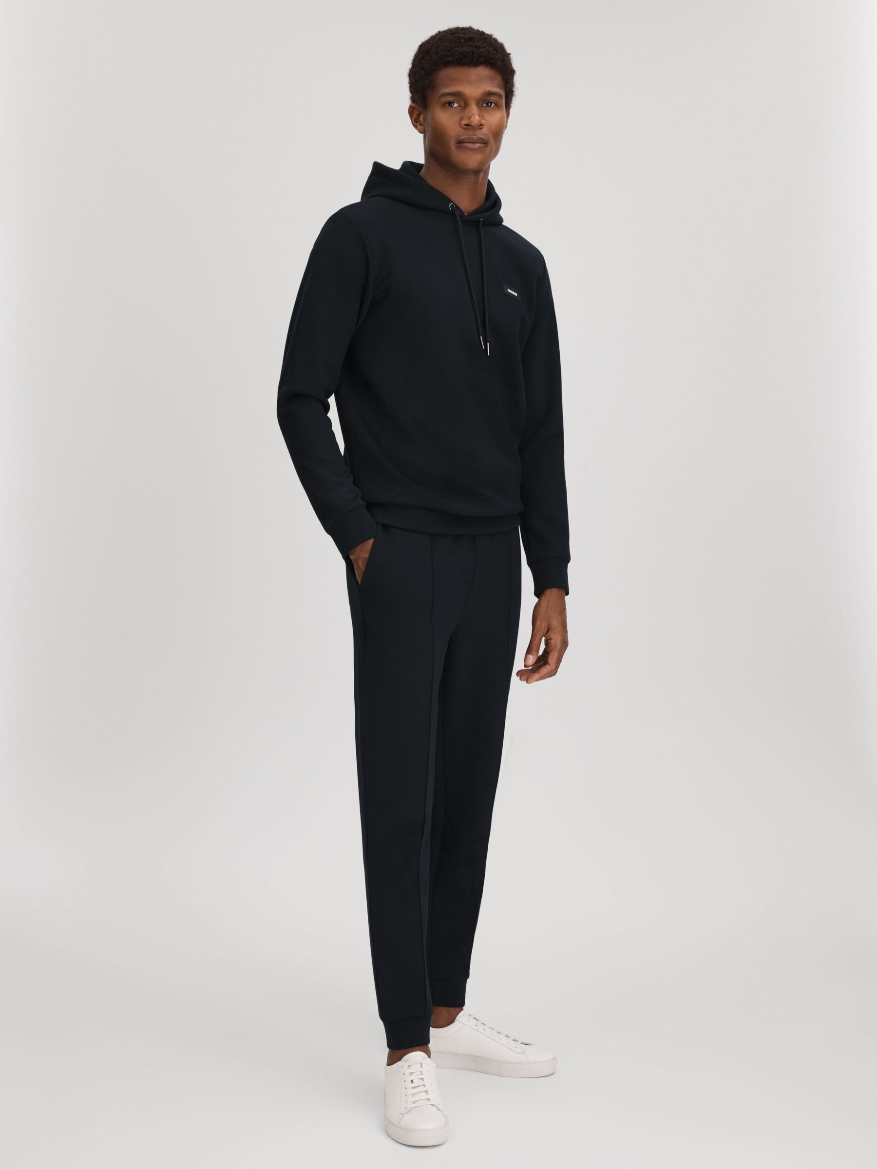 Interlock Jersey Hoodie in Navy - Image 3 of 6