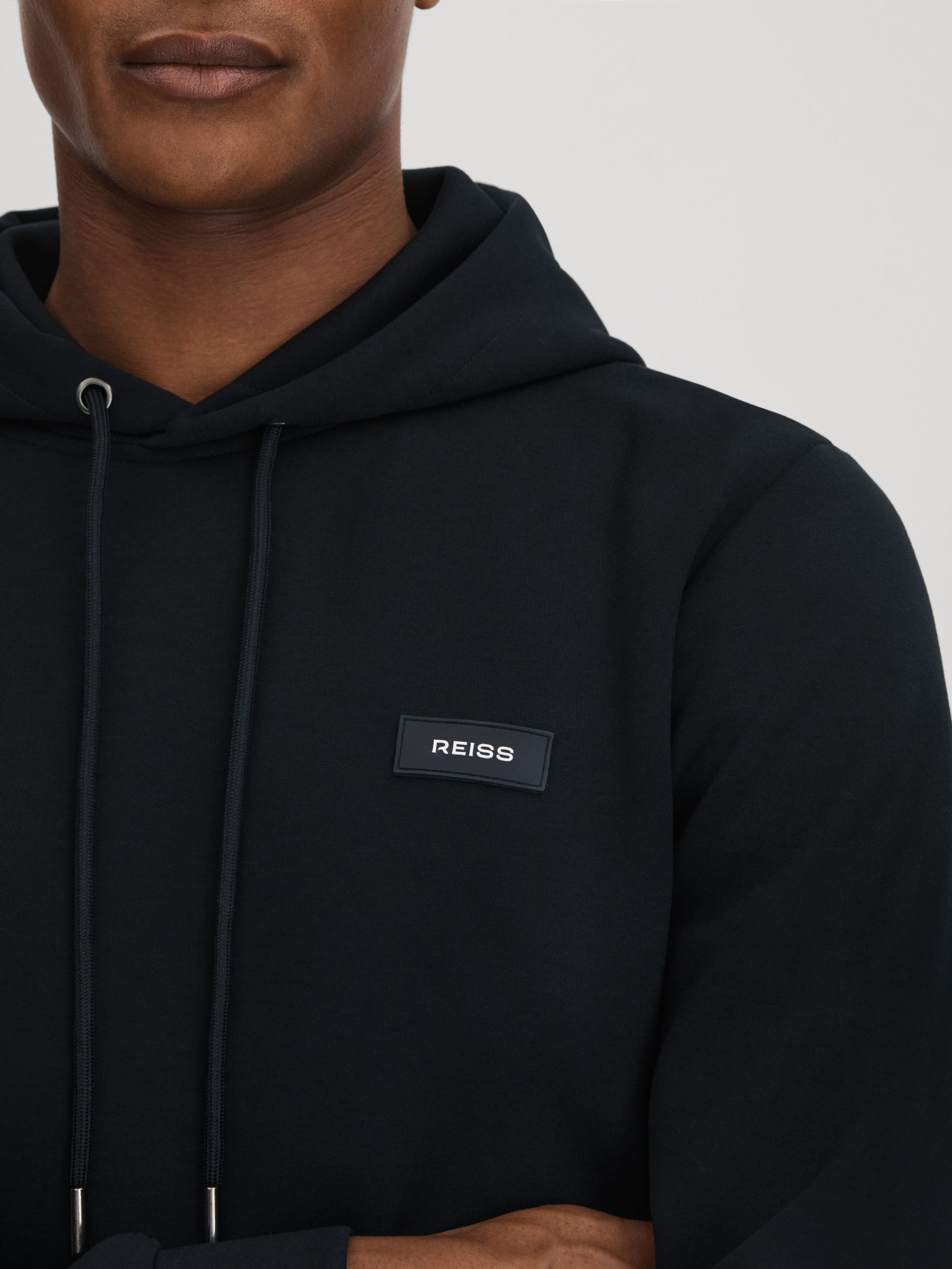 Interlock Jersey Hoodie in Navy - Image 4 of 6