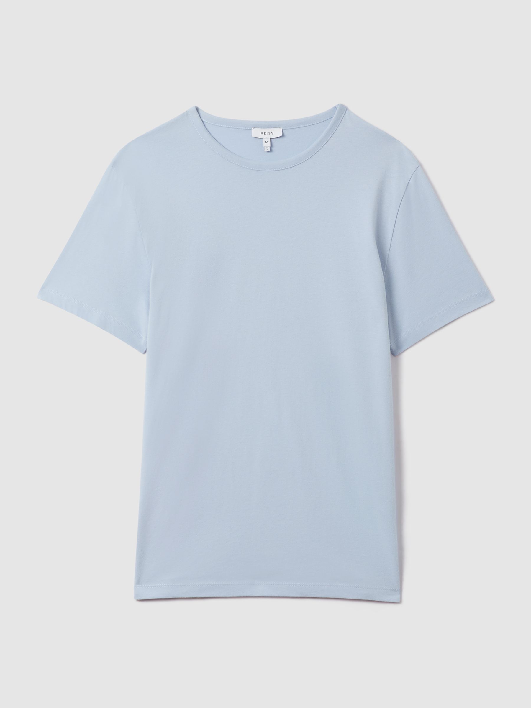 Cotton Crew Neck T-Shirt in Soft Blue - Image 2 of 5