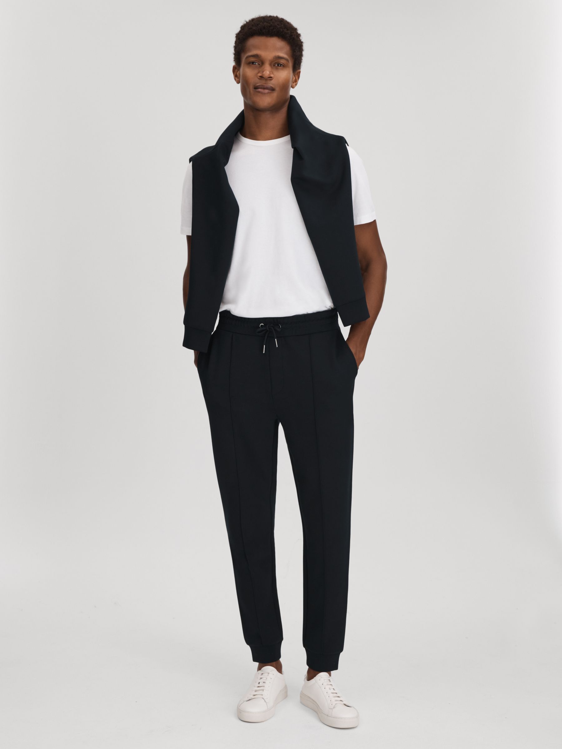 Interlock Jersey Joggers in Navy - Image 3 of 7