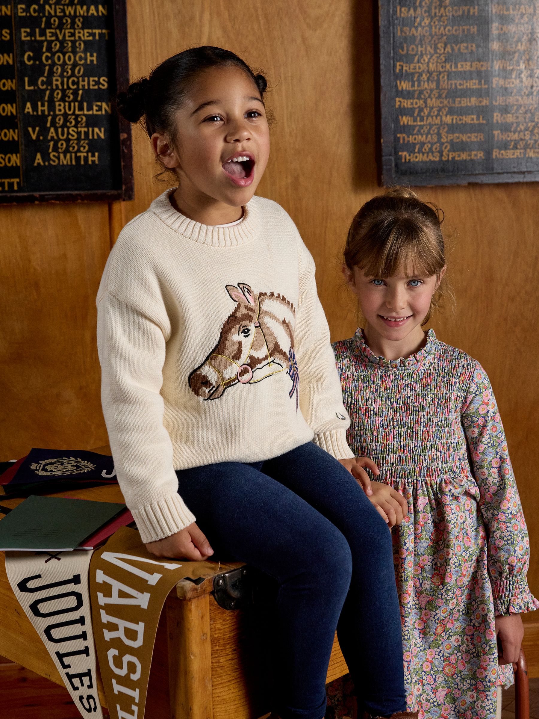 Girls' Hattie Cream Intarsia Horse Jumper - Image 3 of 8