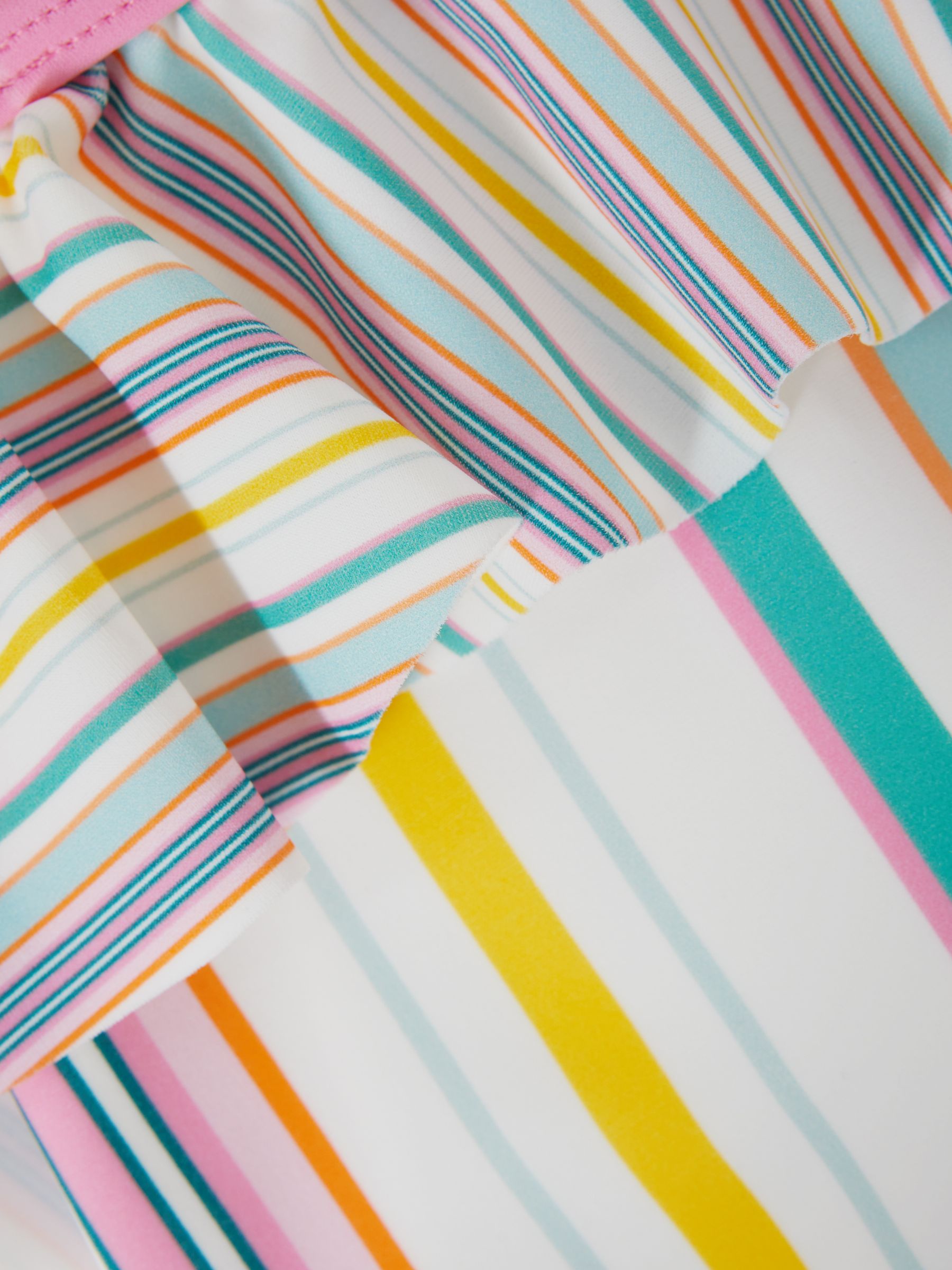 4-9 yrs Striped Frilly Cross-Back Swimsuit in Multi - Image 6 of 6