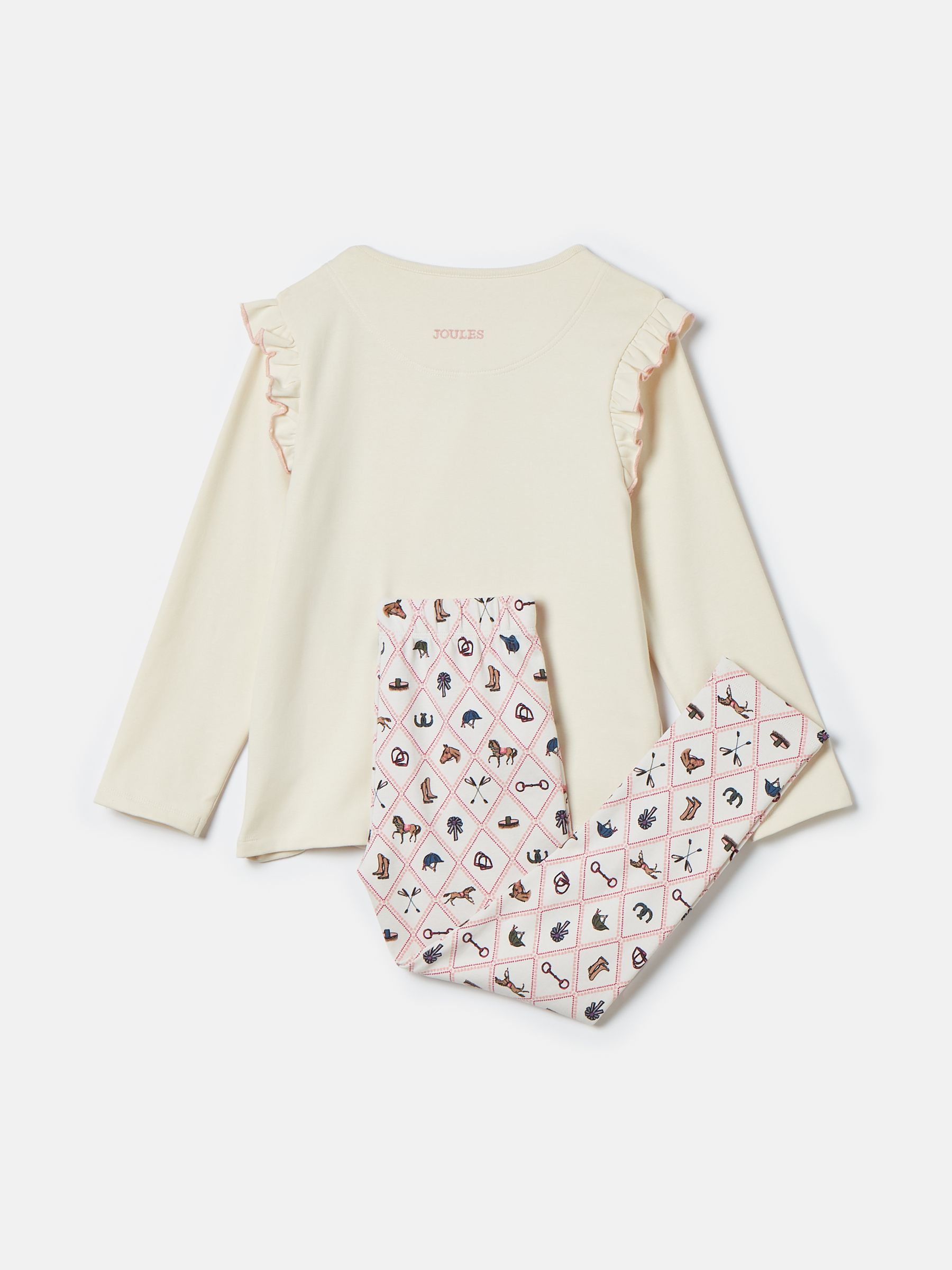 Doze Days Cream Horse Print Jersey Pyjama Set - Image 2 of 6