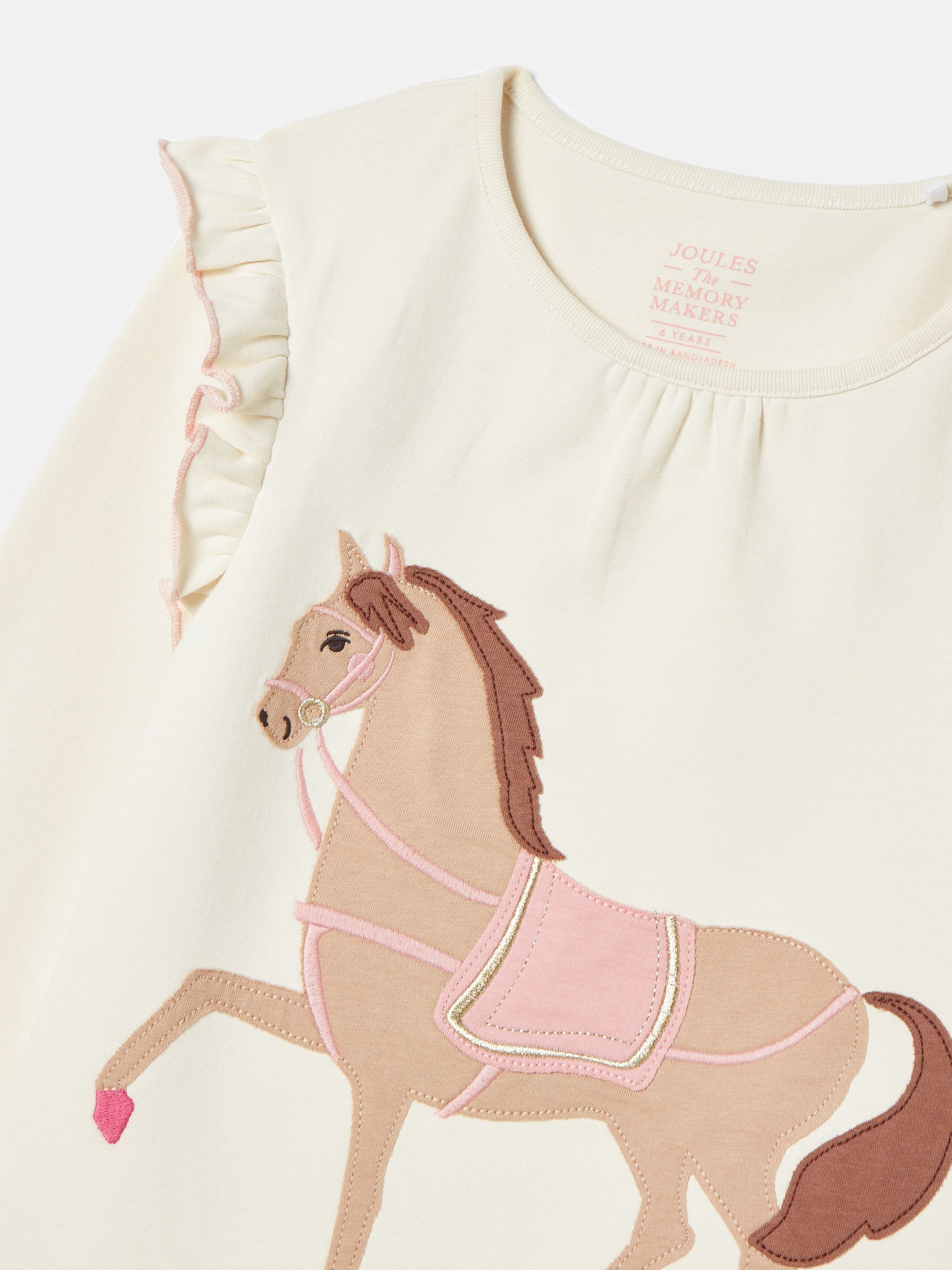 Doze Days Cream Horse Print Jersey Pyjama Set - Image 3 of 6