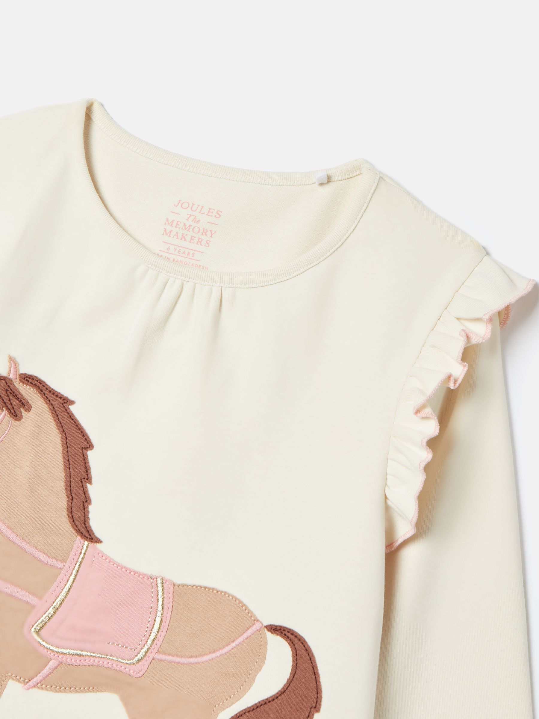 Doze Days Cream Horse Print Jersey Pyjama Set - Image 4 of 6