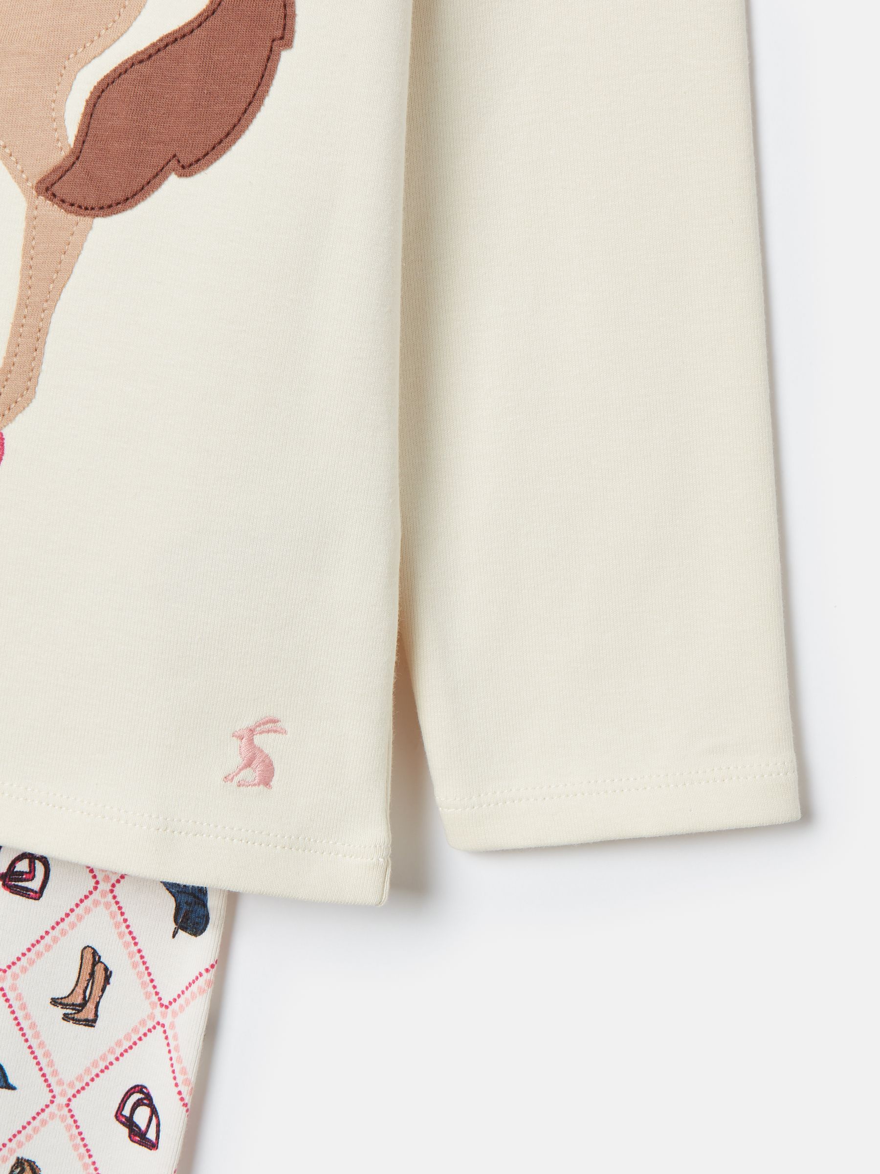 Doze Days Cream Horse Print Jersey Pyjama Set - Image 6 of 6