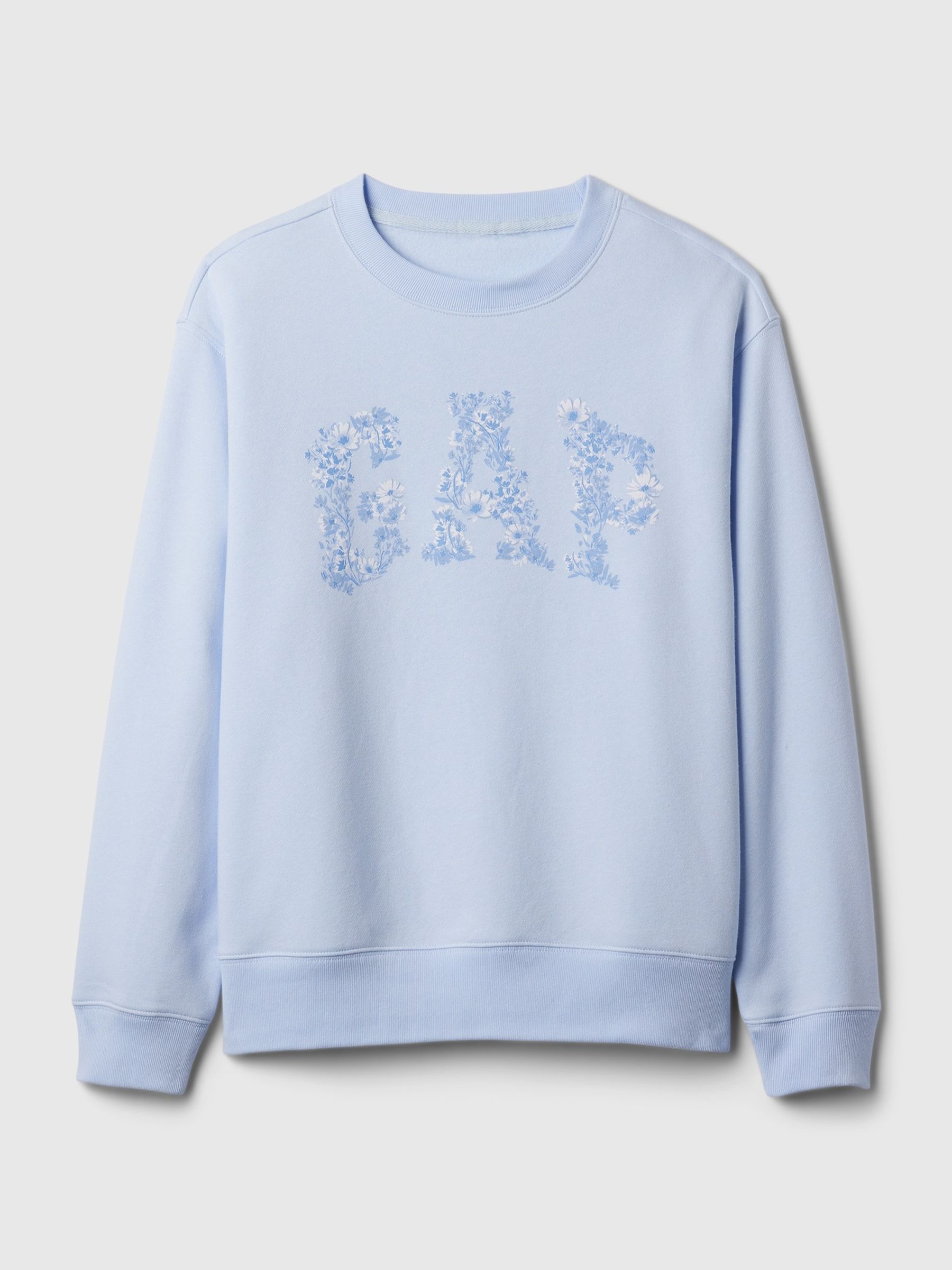 Blue Logo Floral Print Fleece Sweatshirt - Image 3 of 3