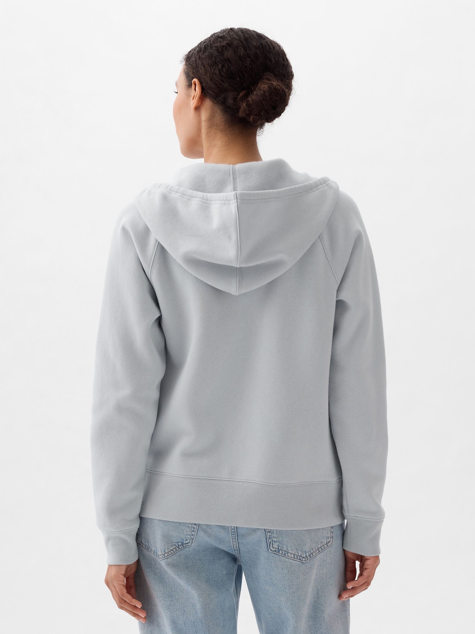 Grey Logo Zip Up Hoodie - Image 2 of 2