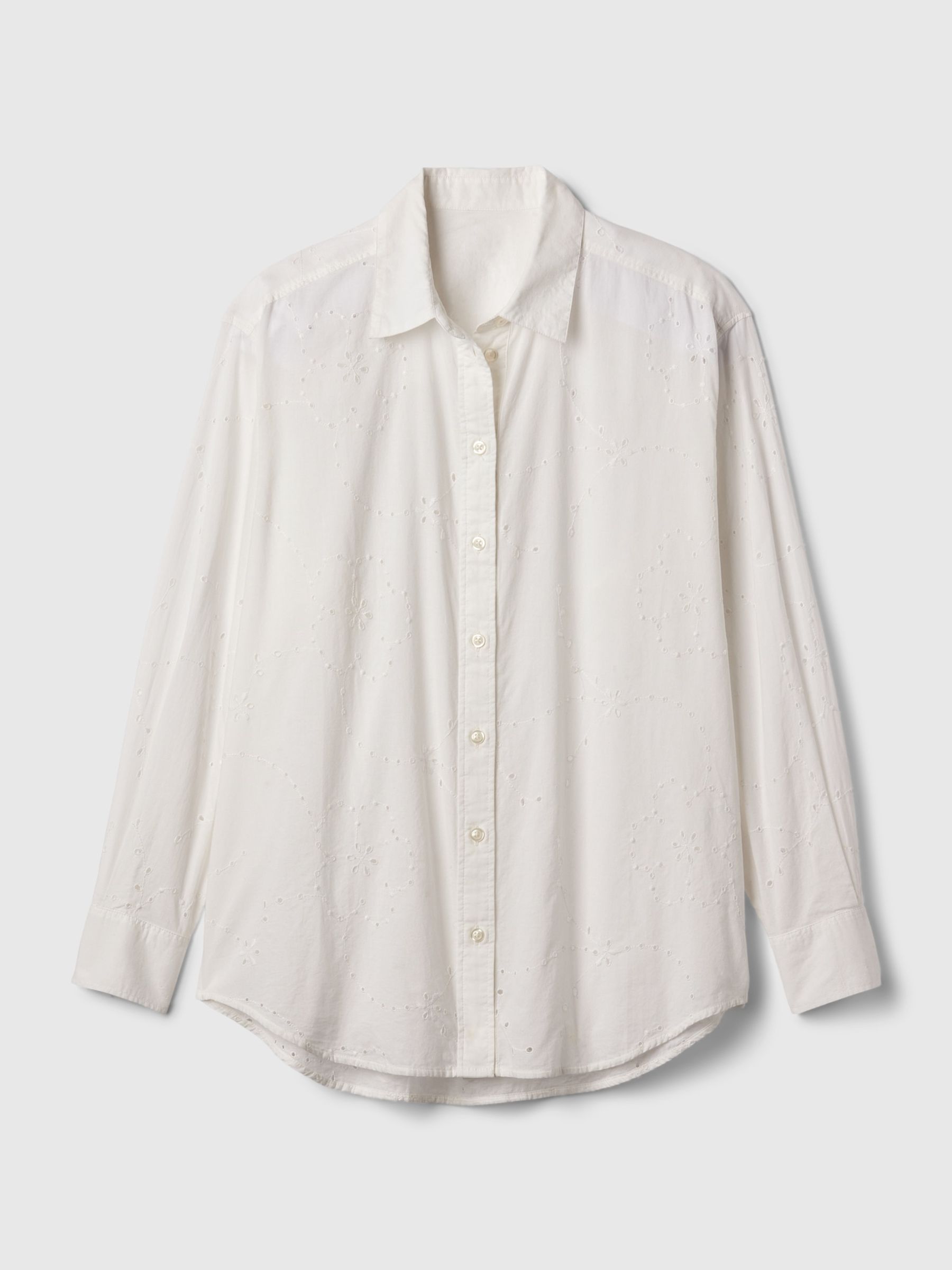 White Eyelet Oversized Shirt - Image 5 of 5