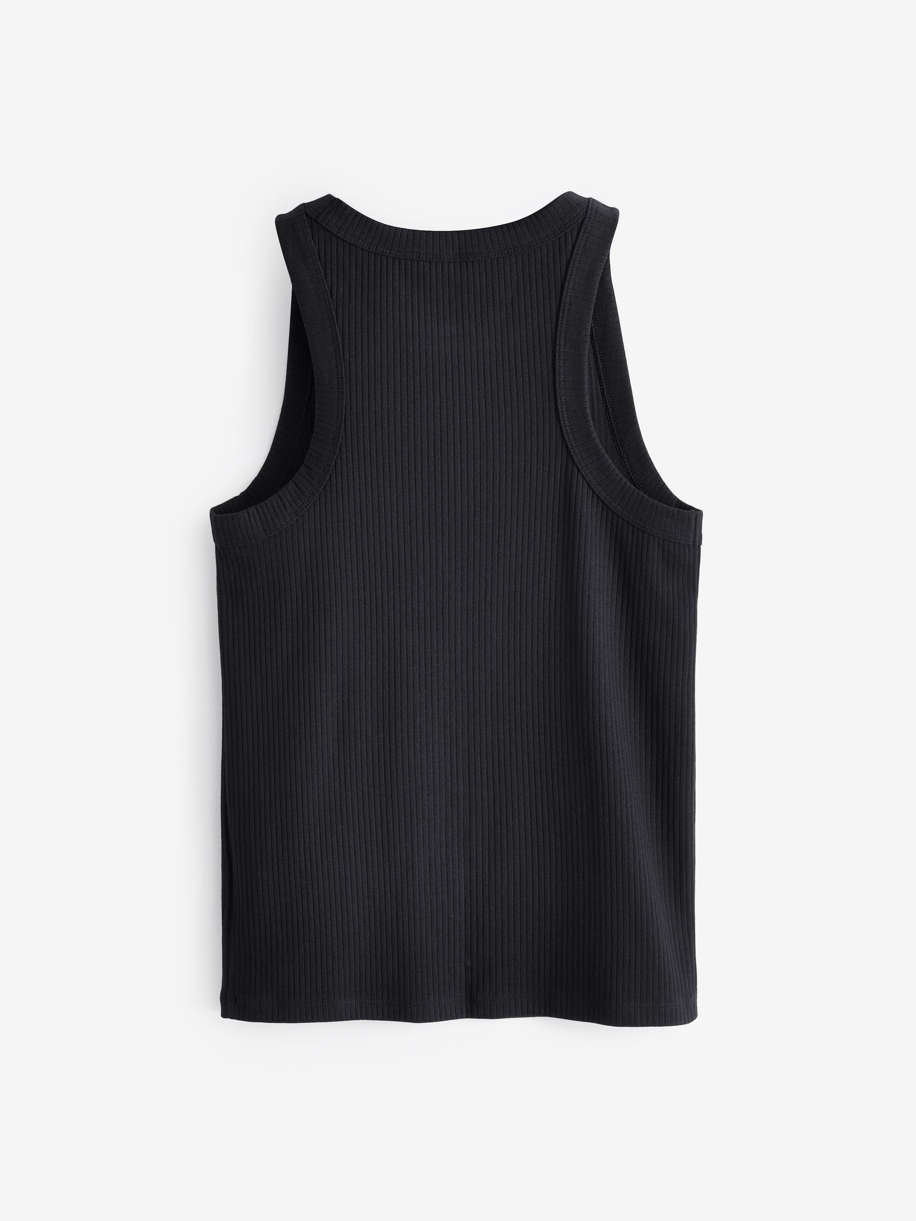 Black Ribbed Racer High Neck Vest Top - Image 3 of 3