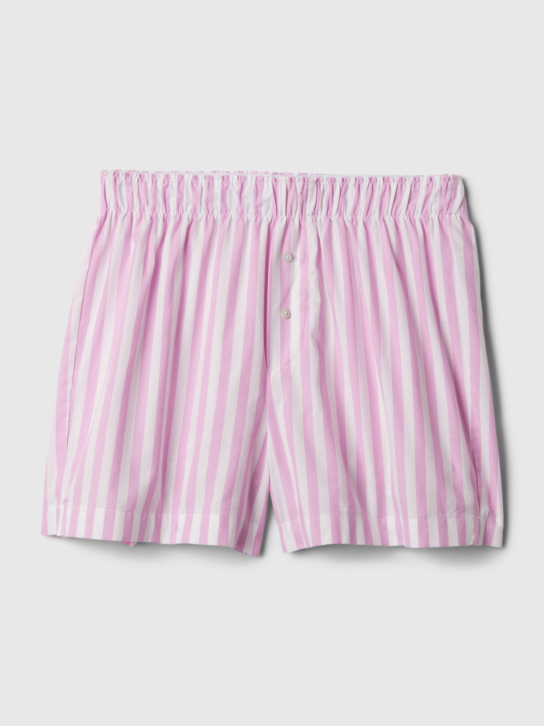 Pink Stripe Poplin Pyjama Shorts - Image 3 of 3